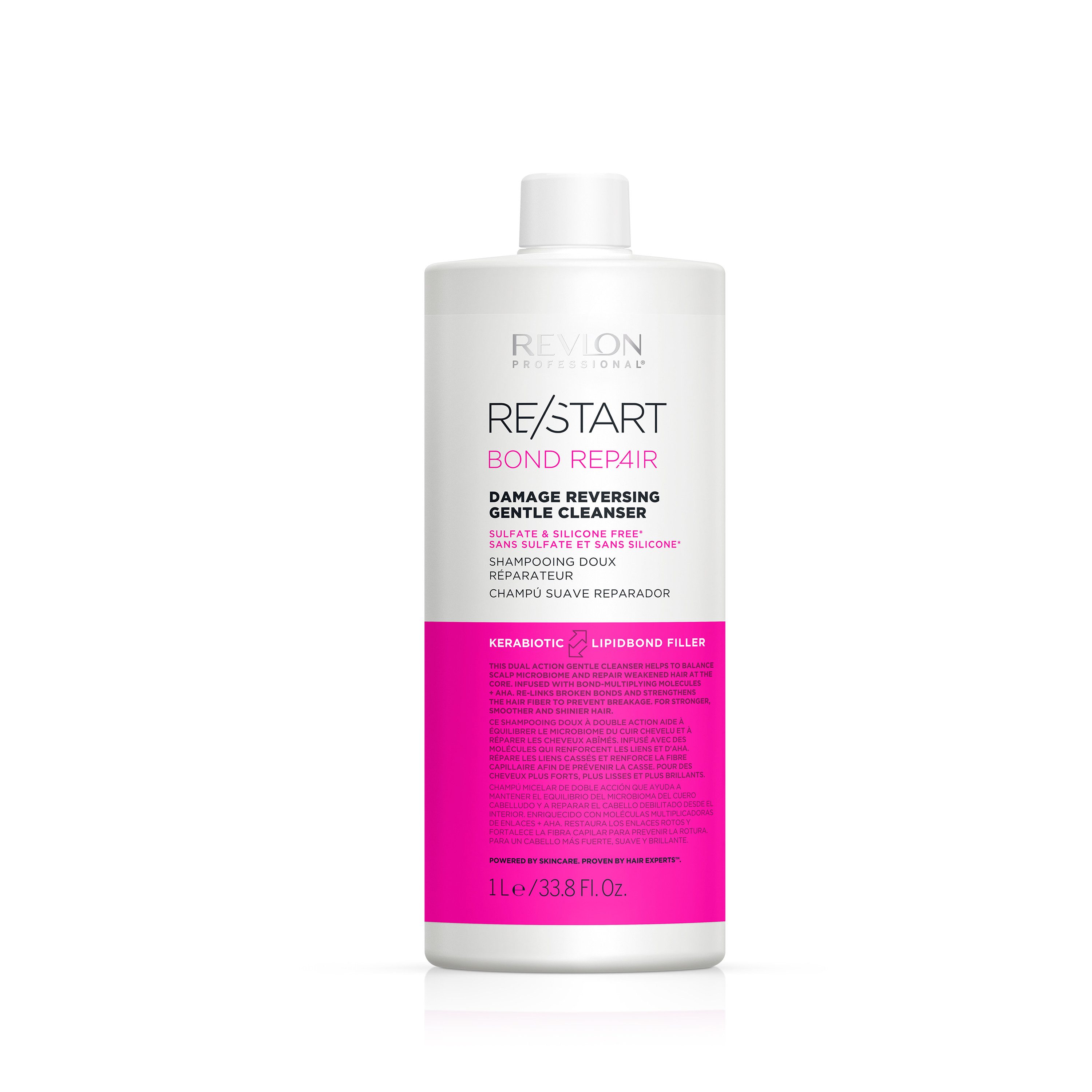 REVLON PROFESSIONAL Haarshampoo BOND REPAIR Damage Reversing Gentle Cleanser 1000ml, 1-tlg., Vegan, 4-in-1-Technologie, Silikonfrei