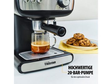 Tristar Espressomaschine, italienische Siebdruck Kaffee Siebträger-Maschine mit Milchaufschäumer