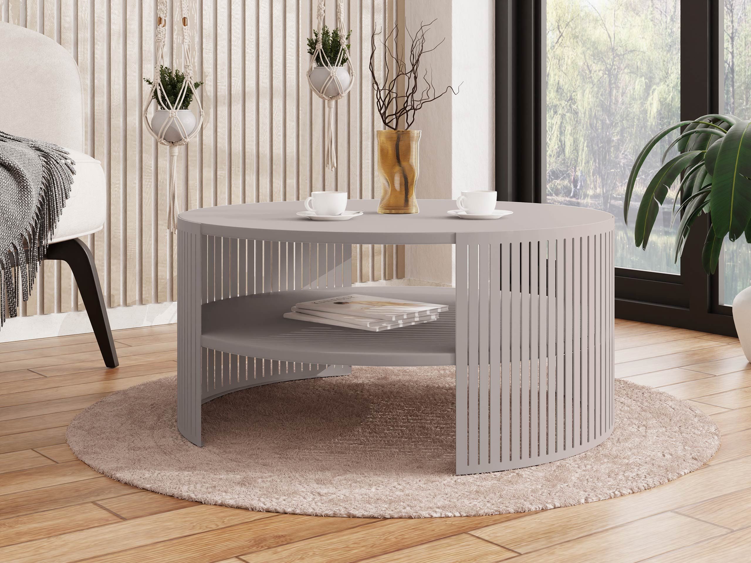 MIRJAN24 Couchtisch Fikoli Cashmere, 75x75x40 cm, Gestell aus Stahl – Bild 2 von 5