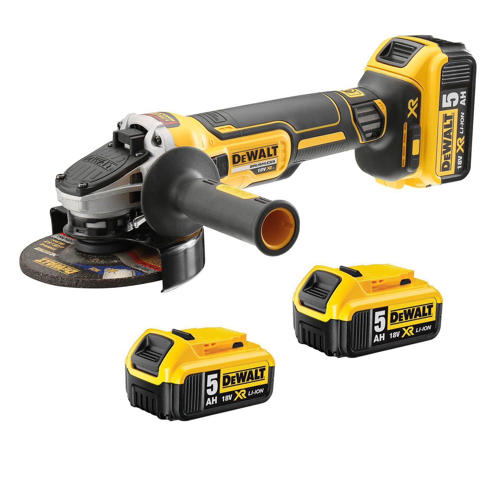 DeWalt Akku-Winkelschleifer Akku-Winkelschleifer DCG405P3-QW 125mm 18V 5Ah + Zubehör