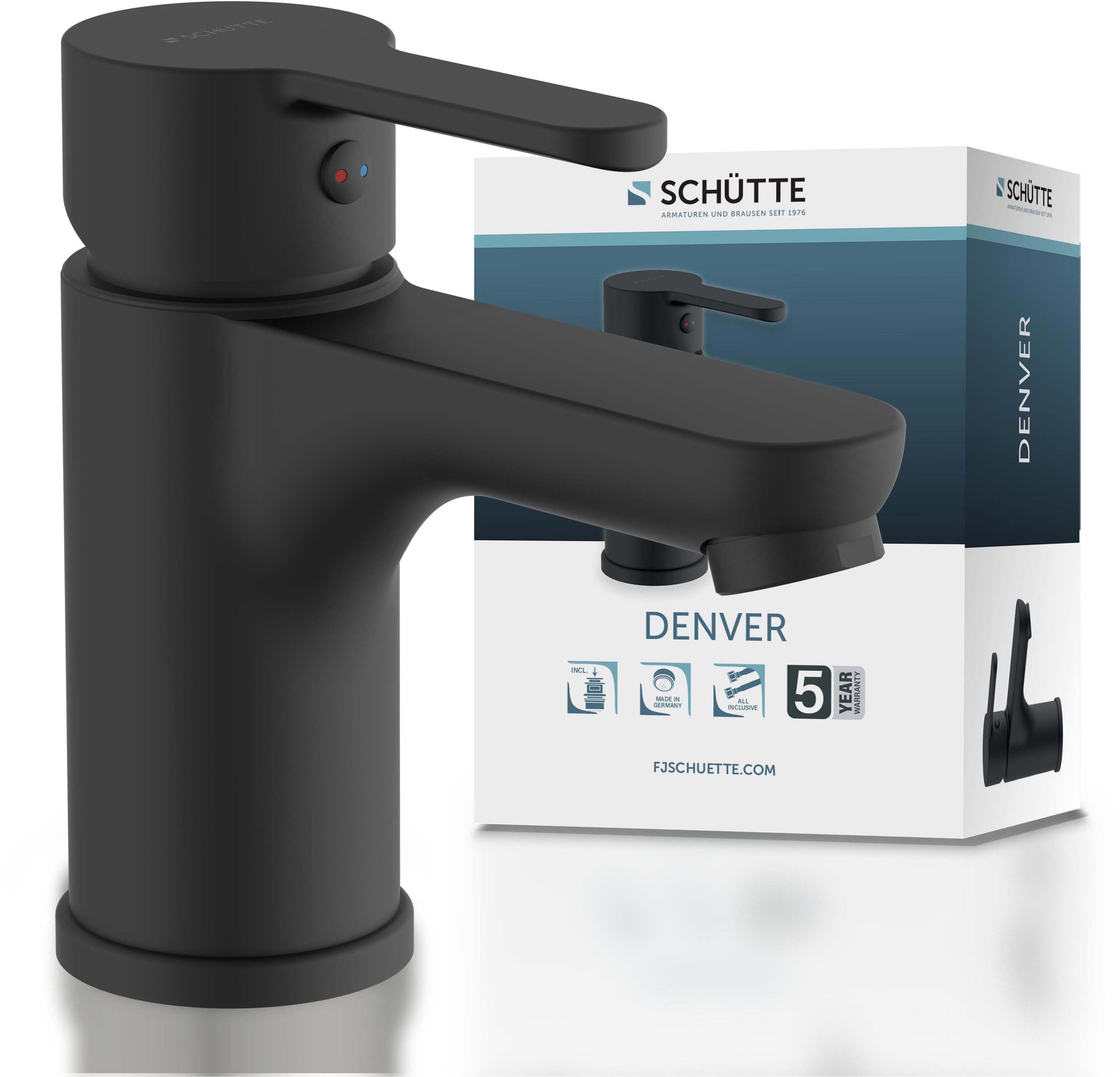 Schütte Waschtischarmatur DENVER Mischbatterie Waschbecken mit Pop Up Abflu günstig online kaufen