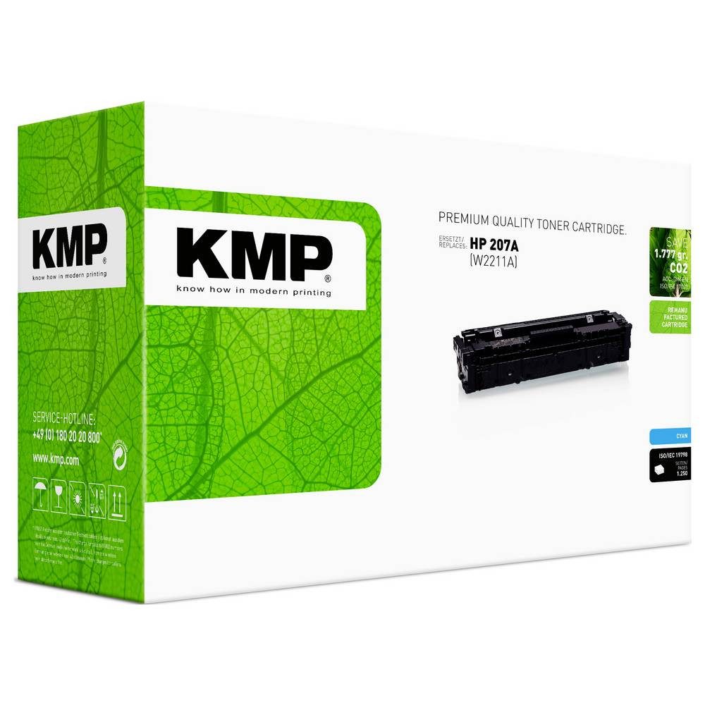 KMP Tonerpatrone Toner ersetzt HP 207A (W2211A) Kompatibel Cyan 1250 Seiten
