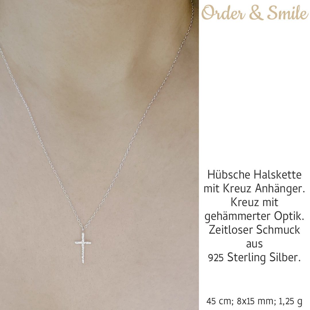 Order & Smile Schmuck Kreuzkette Kette Kreuz: Halskette aus 925er Silber, g günstig online kaufen