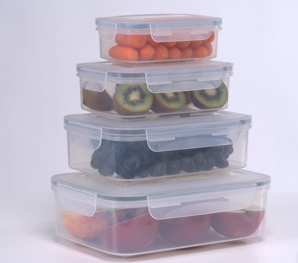 KONZEPT Frischhaltedose mit Deckel, 4-teilig (450/900/1500/2400 ml), (4-tlg), BPA-frei, Für den Gefrierschrank geeignet, Ineinander stapelbar