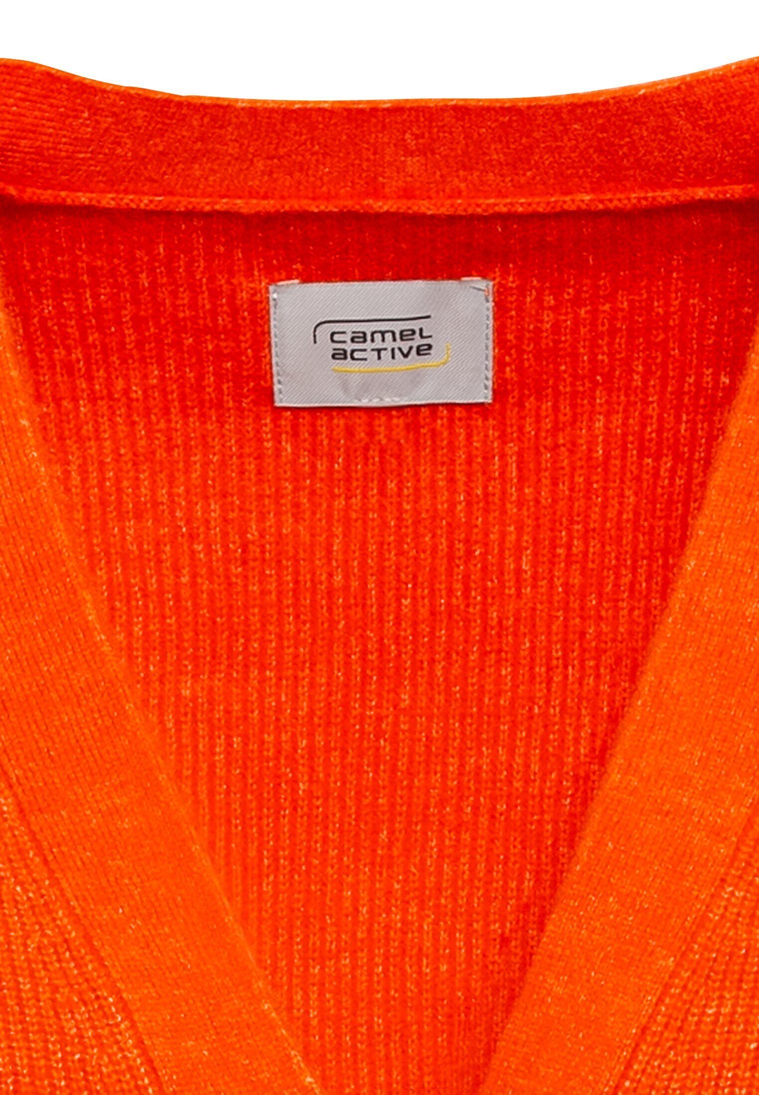 orange active Markenlabel Cardigan Knopfverschluss mit camel