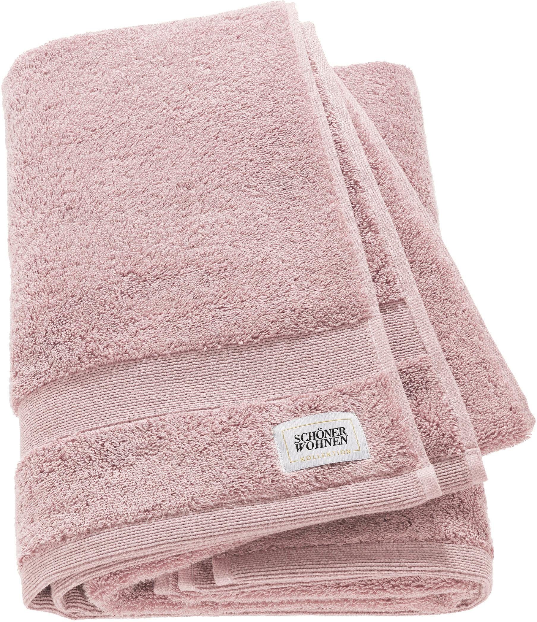 SCHÖNER WOHNEN-Kollektion (1-St), in rosa unterschiedlichen Farben Cuddly, Frotteevelours Badetuch