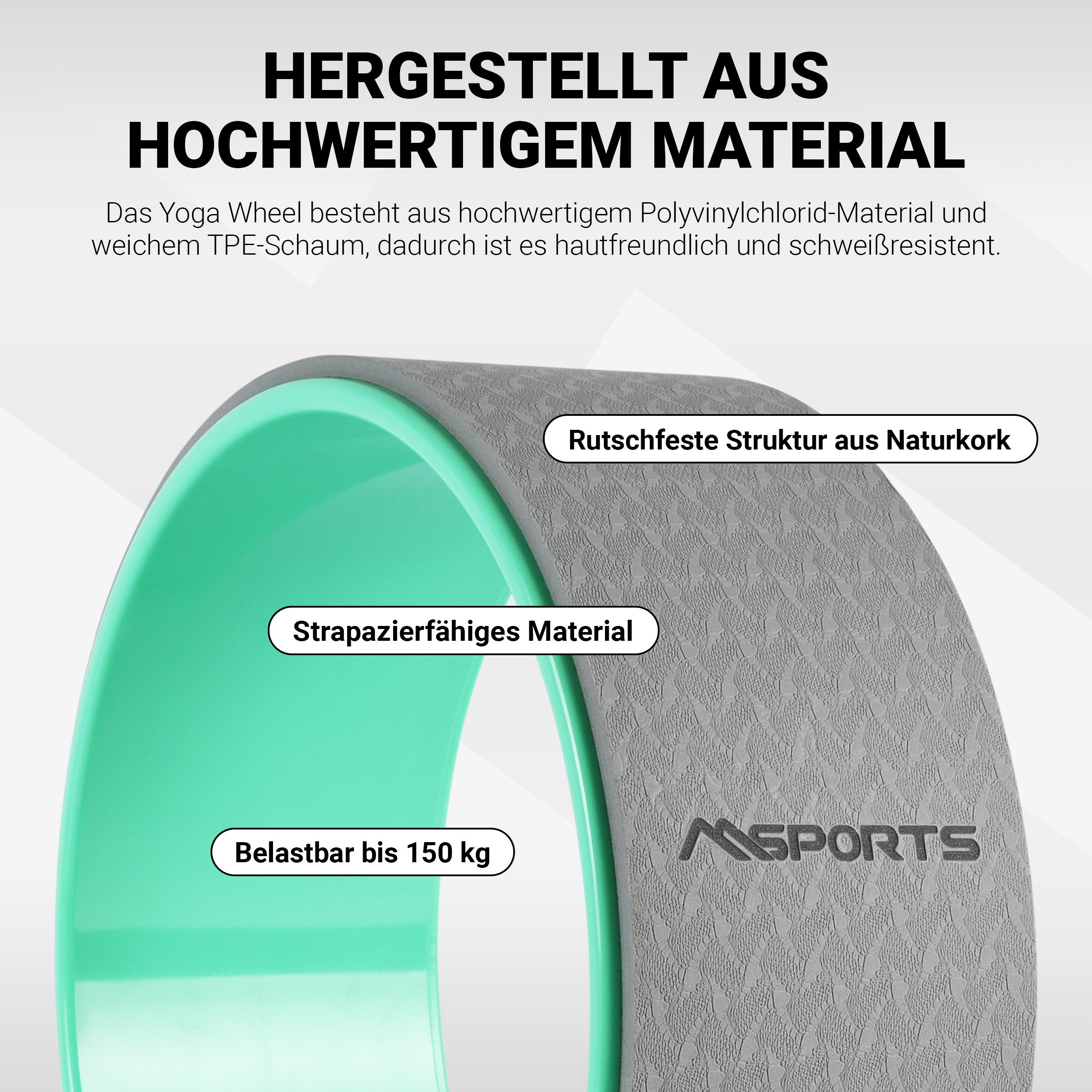MSports® Yogarolle Yoga Wheel - Professional - Hilfsmittel bei Yoga-Übungen