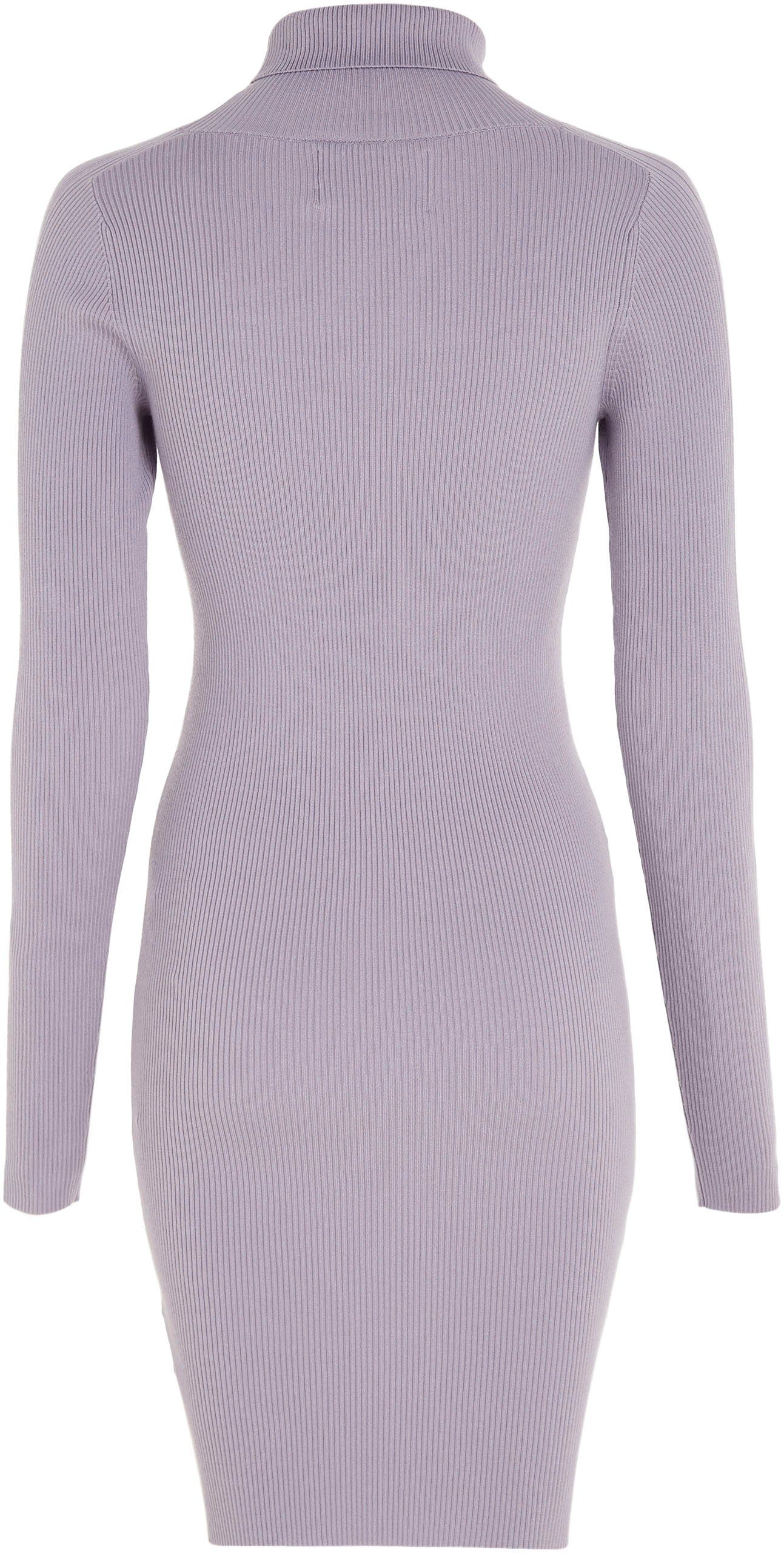 Calvin Klein Jeans Strickkleid ROLL BADGE NECK DRESS SWEATER Lavender Aura
