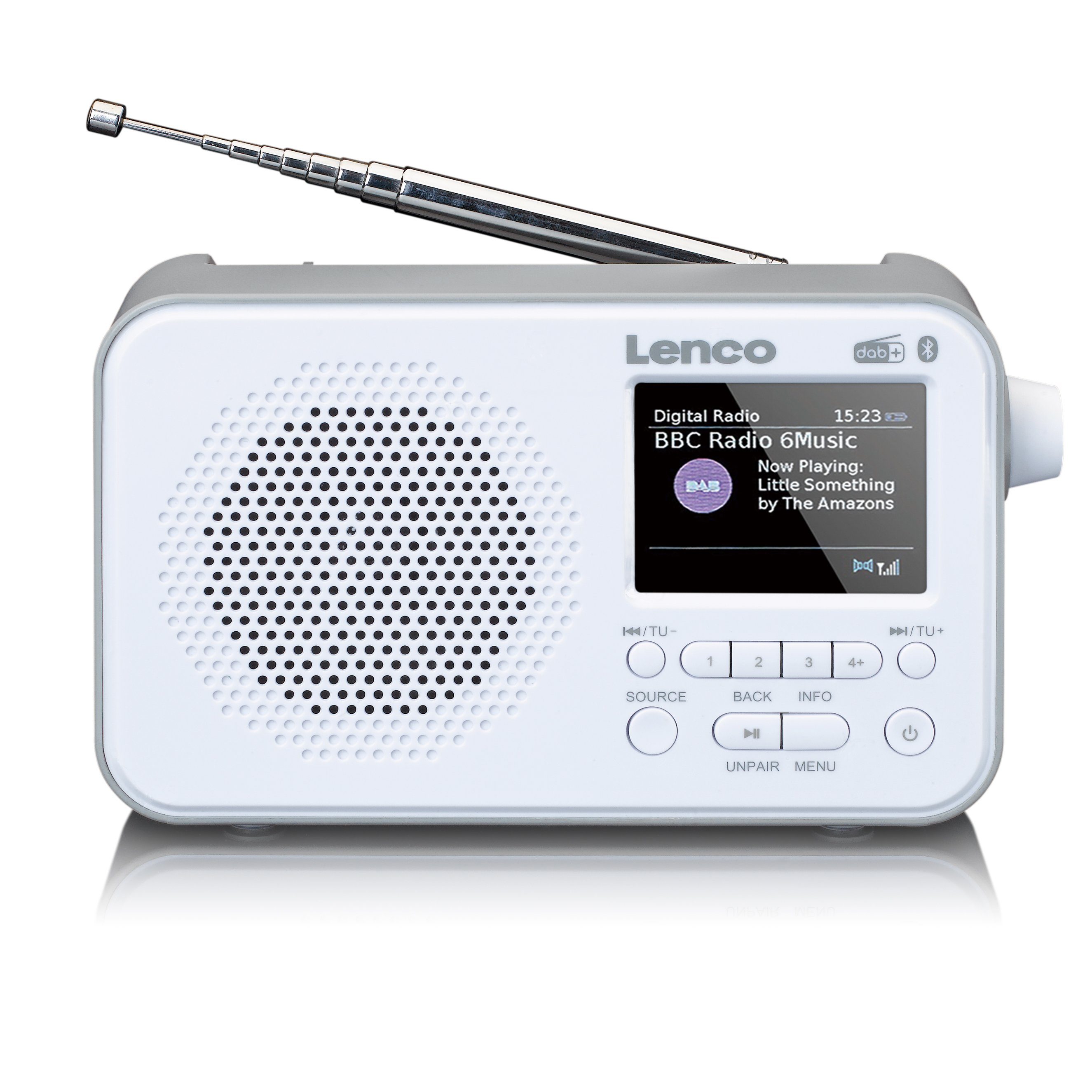 Lenco Lenco PDR-035WH - DAB+/FM-Radio mit Bluetooth® - Weiß UKW-Radio (DAB+ ,FM)