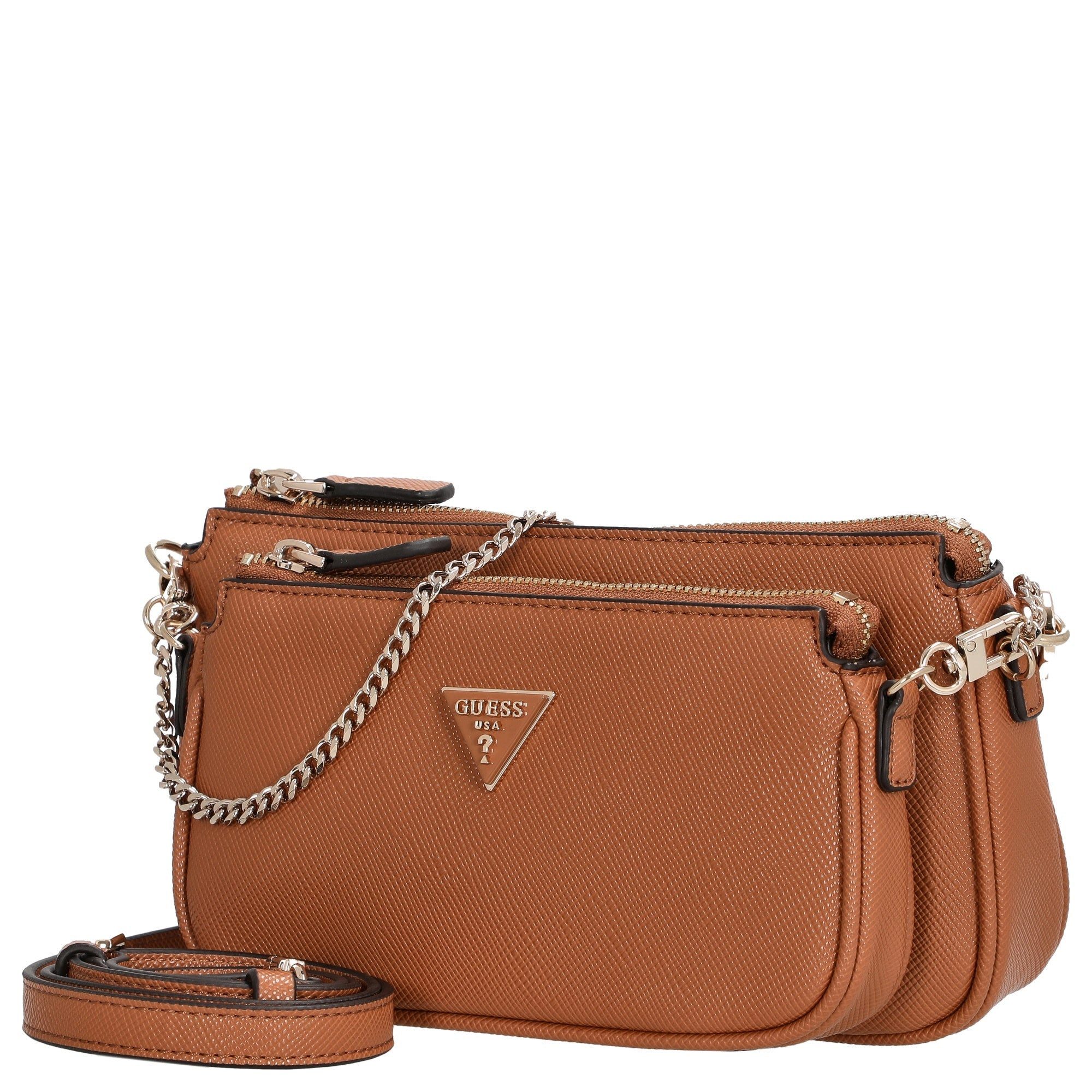 Guess Umhängetasche Noelle II DBL Pouch - Umhängetasche 24 cm (light cognac günstig online kaufen