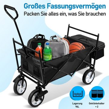 Bettizia Bollerwagen Transportwagen Faltwagen Bollerwagen Faltbar Handwagen Garten Kinder, mit Dach