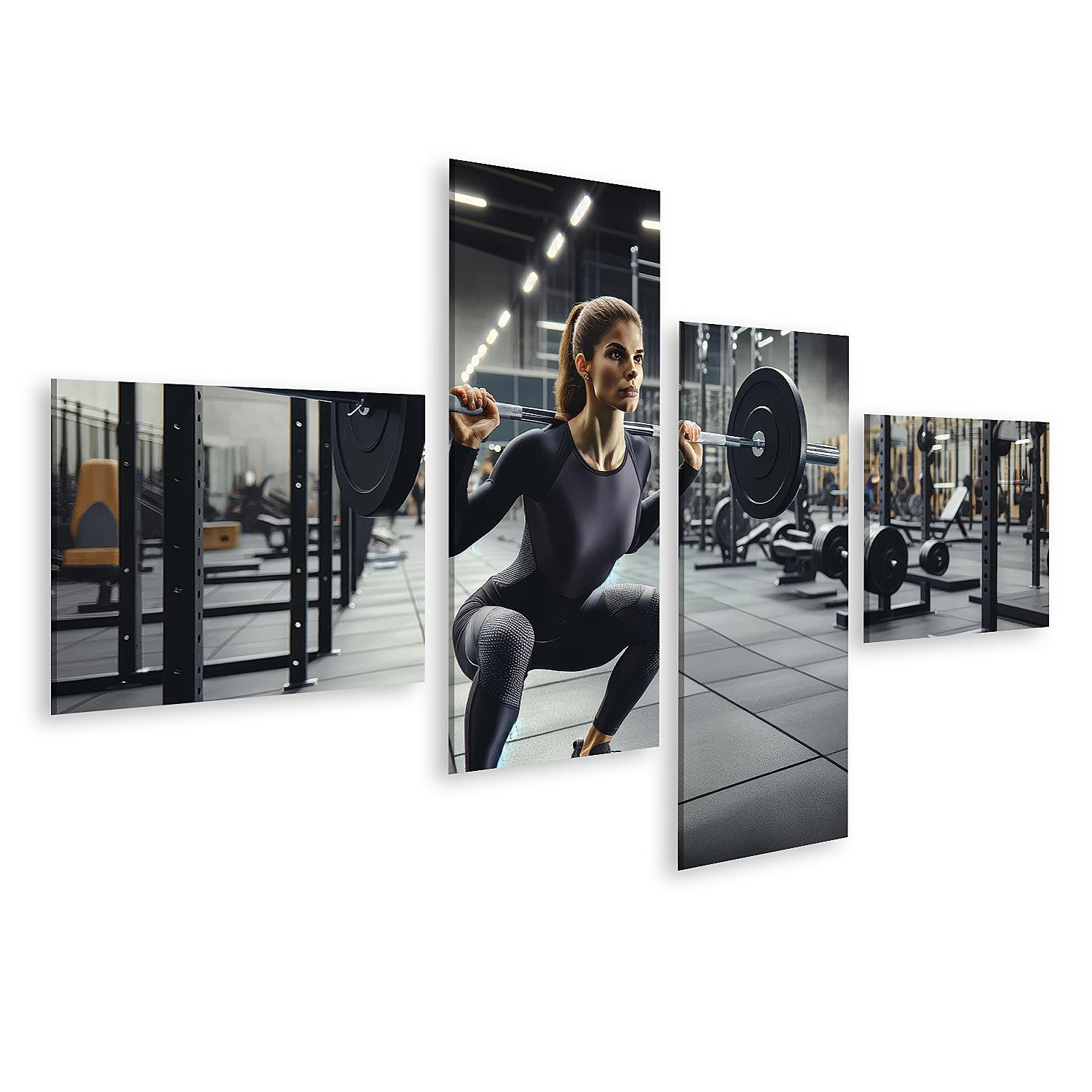 Leinwandbild Entschlossene Athletin im Fitnesszentrum