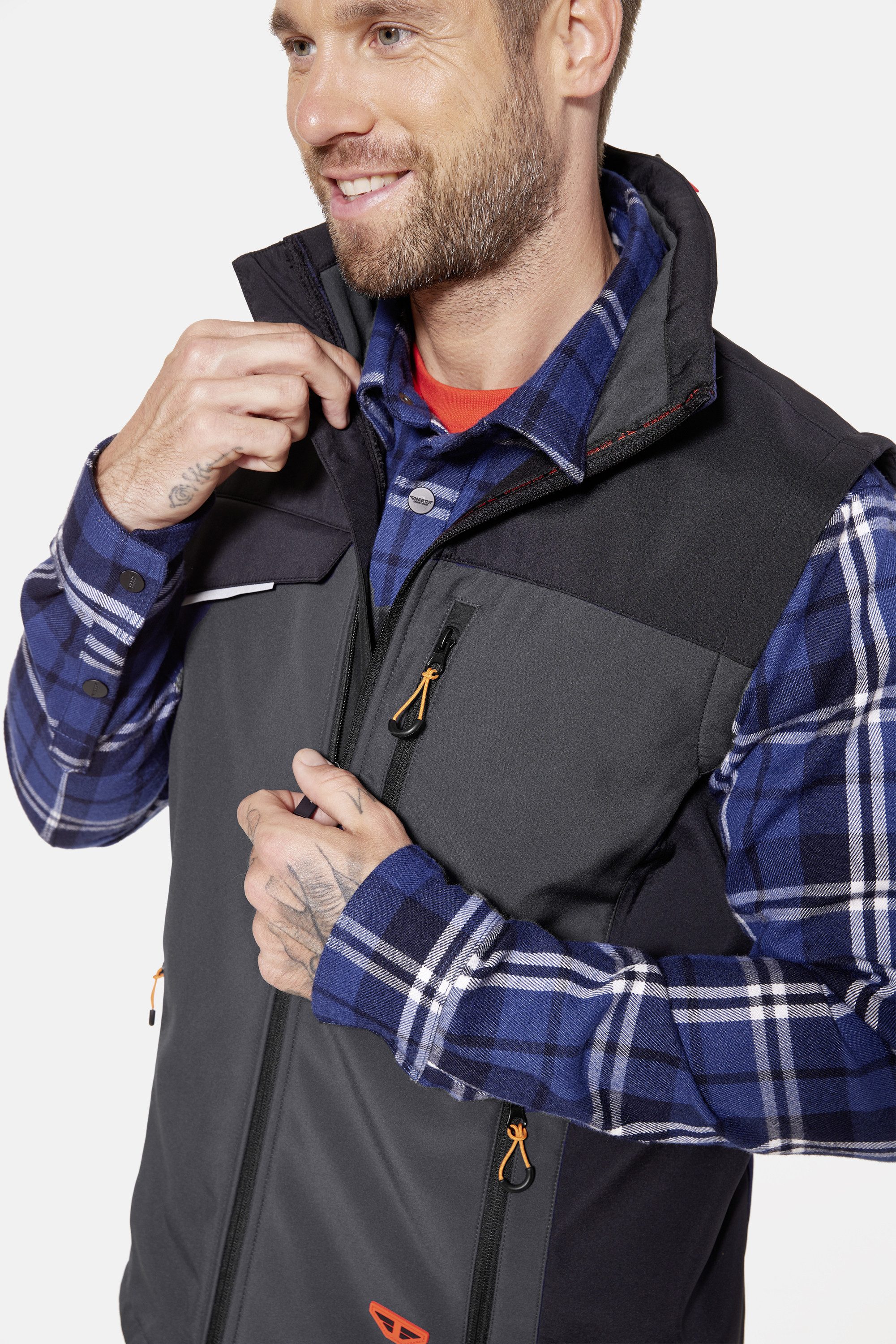 HERO by John Medoox Arbeitsweste Workwear Arbeits-Cargoweste Softshell Arbeits-Cargoweste Softshell Funktionsqualität für Herren
