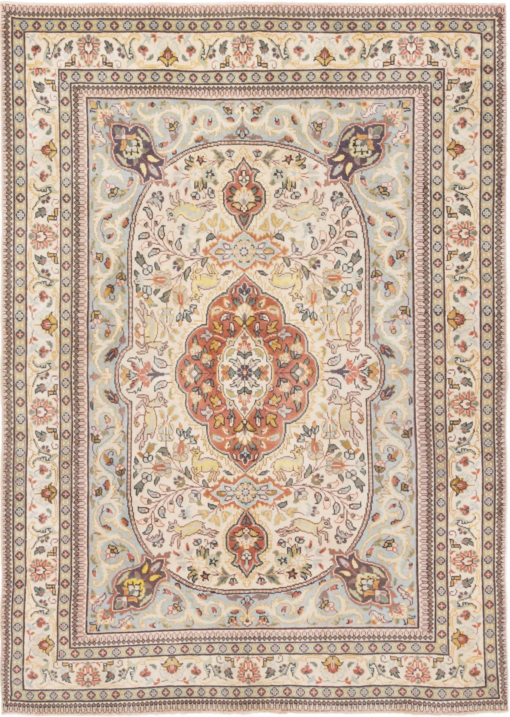 Nain Trading Orientteppich Täbriz Tabatabai 141x201 Handgeknüpfter Orientteppich, rechteckig, Höhe: 12 mm