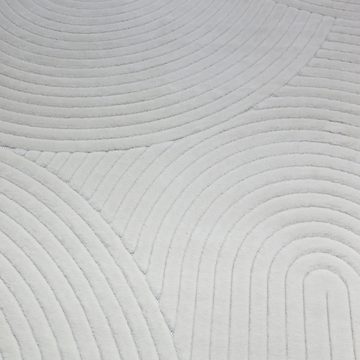 Frisé-Teppich Frisé-Teppich Indoorteppich moderes Design Kurzflor, Vimoda, Rechteckig, Höhe: 11 mm, 3D, Hoch&Tief Effekt, Geometrisch, Boho Muster, Einfarbig, Läufer