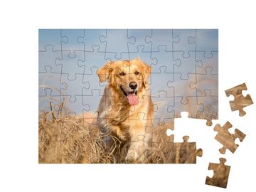 puzzleYOU Puzzle Golden Retriever in freier Natur, 48 Puzzleteile, puzzleYOU-Kollektionen Golden Retriever