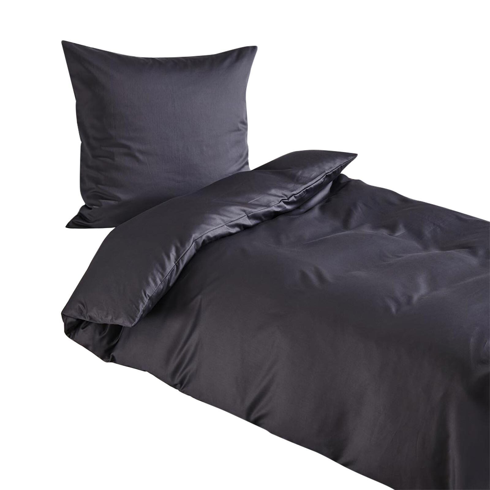 TRAUMSCHLAF Bettwäsche Pure, Mako Satin, 2 teilig, hochwertige Satin Bettwäsche