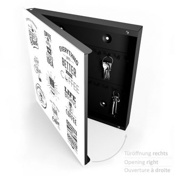 Primedeco Schlüsselkasten Magnetpinnwand mit Glasfront Grunge Muster Texte (1 St)