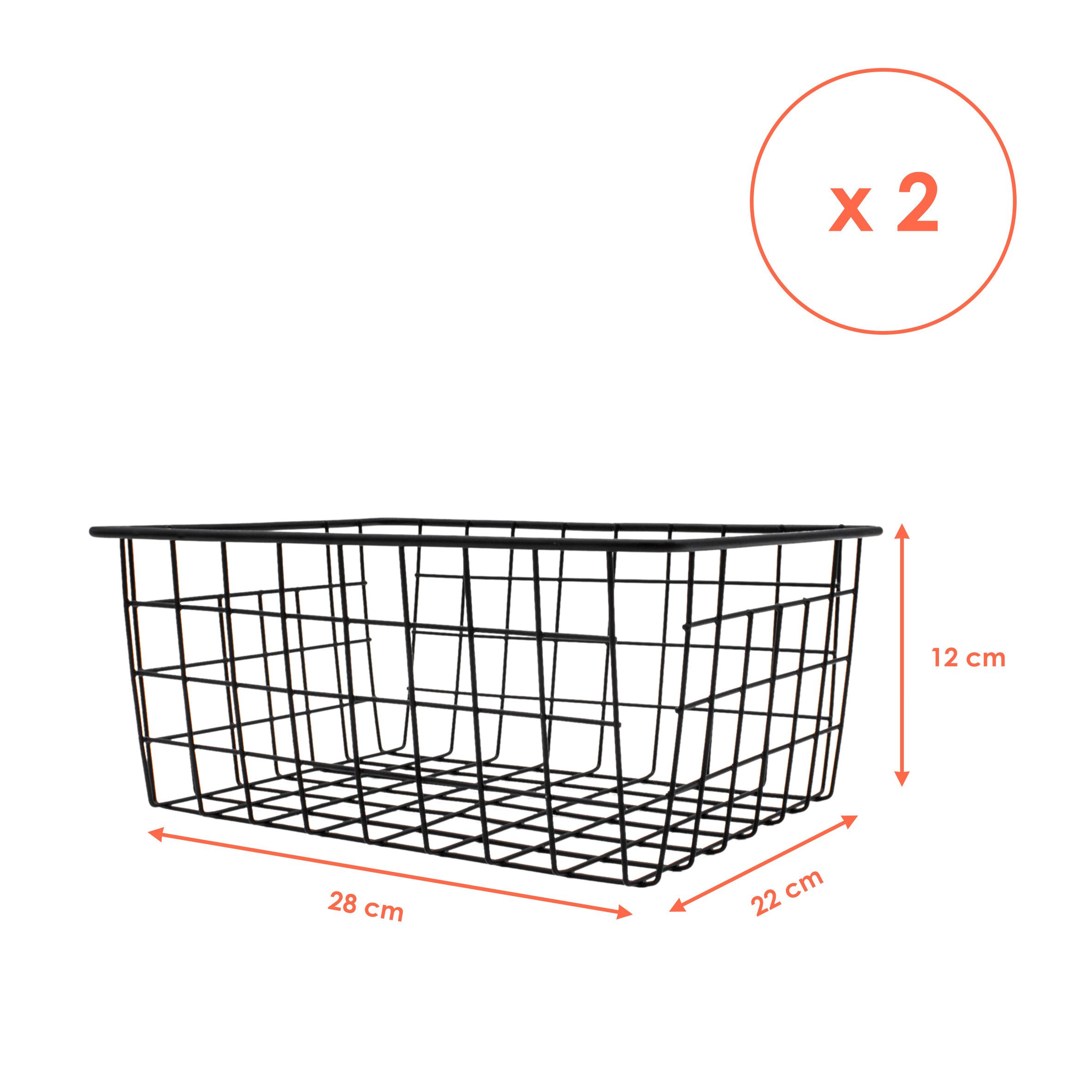 Spetebo Aufbewahrungskorb aus Metall 28 x 22 cm schwarz (Regal Gitterkorb, günstig online kaufen