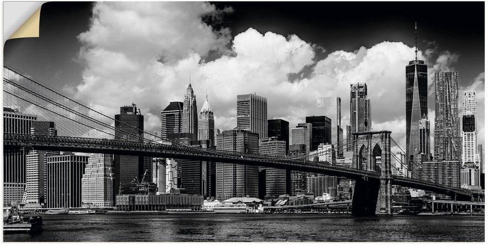 Artland Wandbild Manhattan Skyline, Brooklyn Bridge, New York (1 St), als  Alubild, Leinwandbild, Wandaufkleber oder Poster in versch. Größen