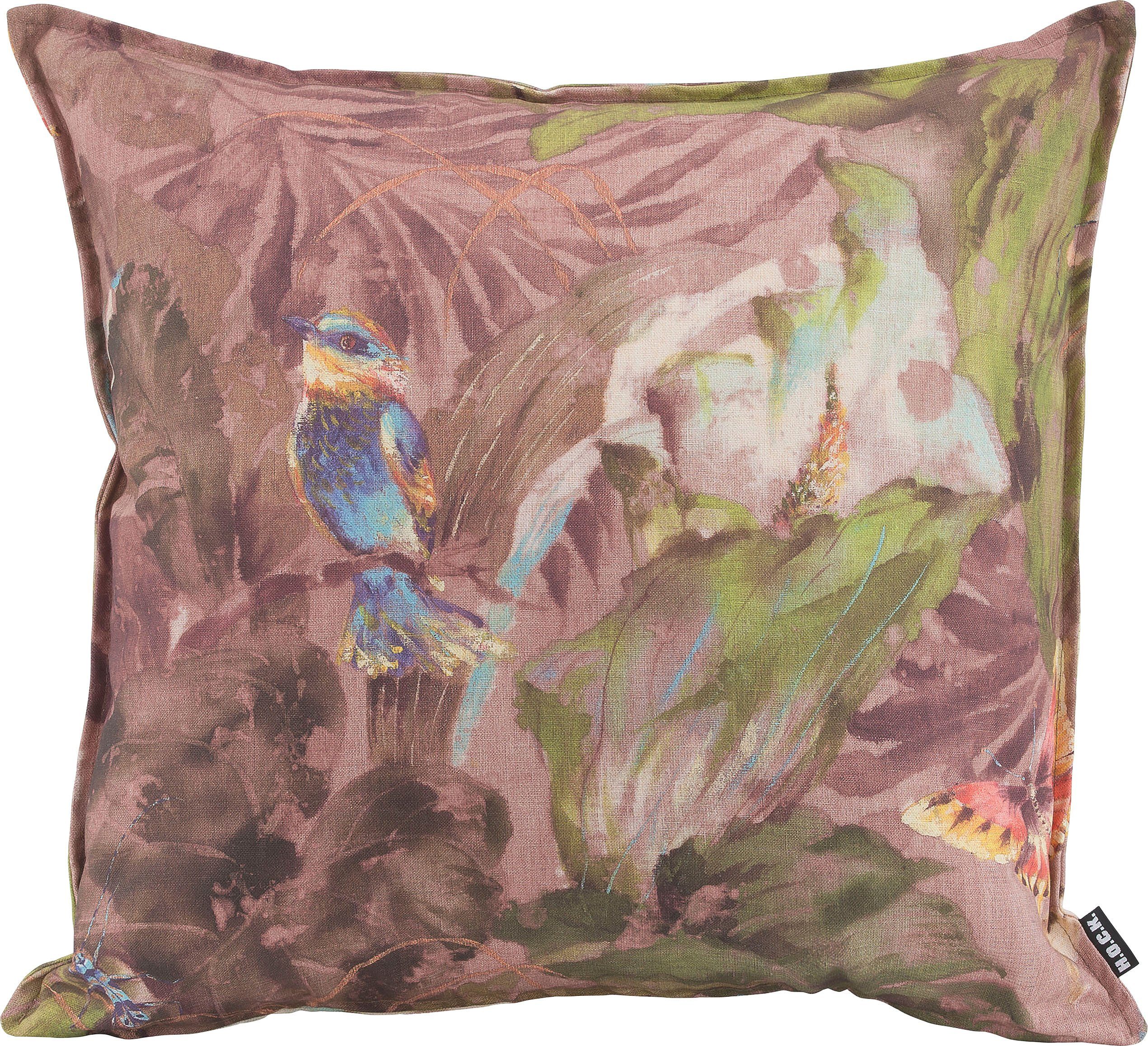 H.O.C.K. Dekokissen Lilly Love, mit Vogelprint in Aquarelloptik, Kissenhülle mit Füllung, 1 Stück. € 22,40