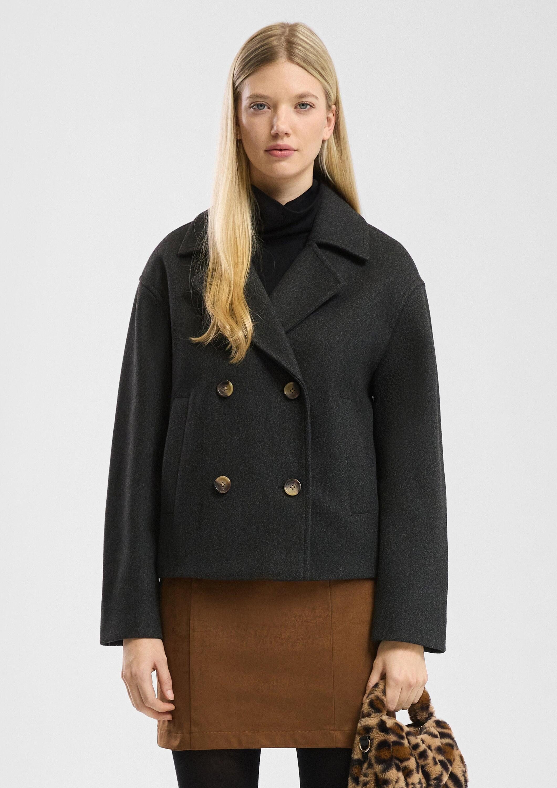 QS Funktionsjacke Outdoor-Jacke Cabanjacke in Wolloptik günstig online kaufen