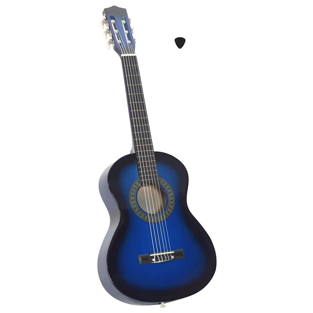 Westerngitarre Klassikgitarre für Anfänger und Kinder Blau 1/2 34"
