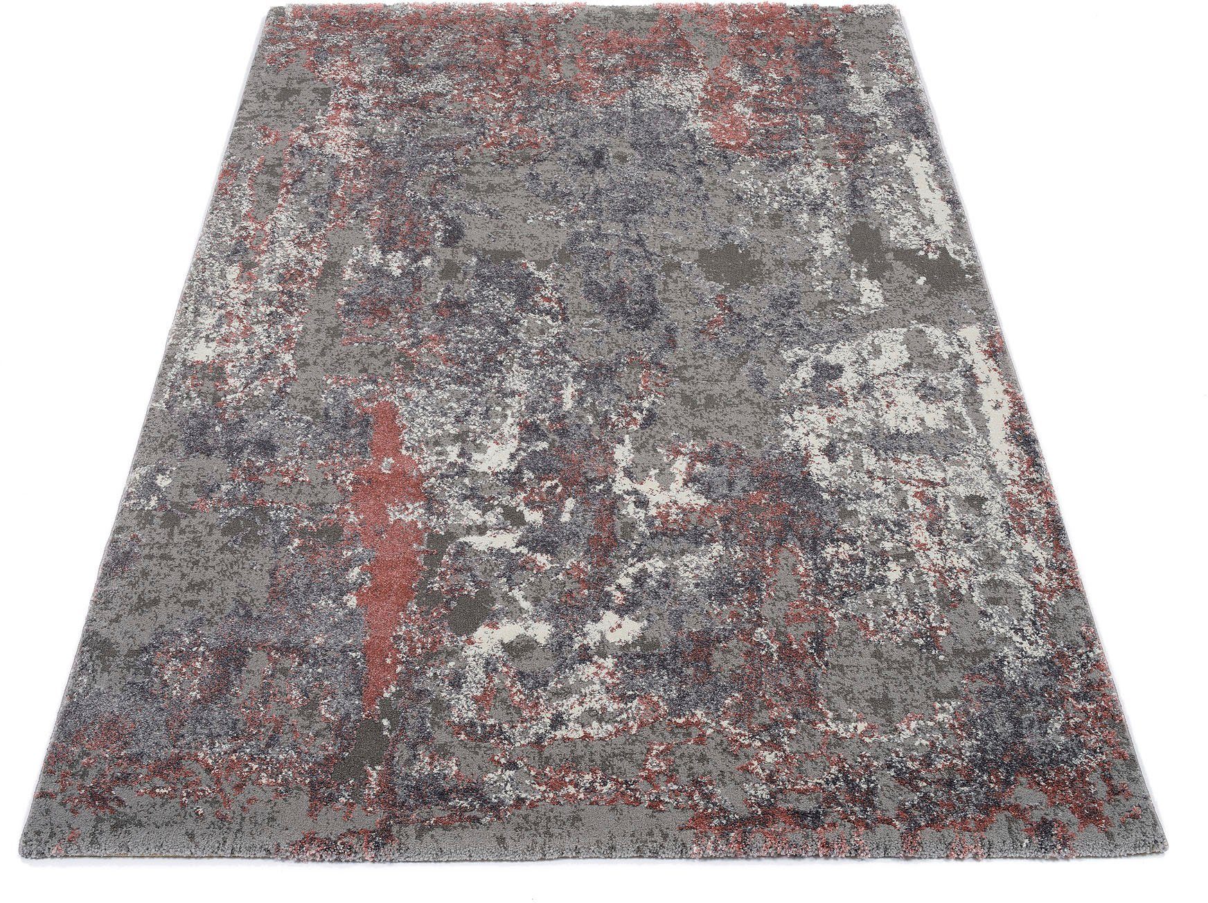 OCI DIE TEPPICHMARKE Teppich JUWEL LIRAY, rechteckig, Höhe: 20 mm, Kurzflor, Wohnzimmer, Marmor Optik, Hoch Tief Effekt