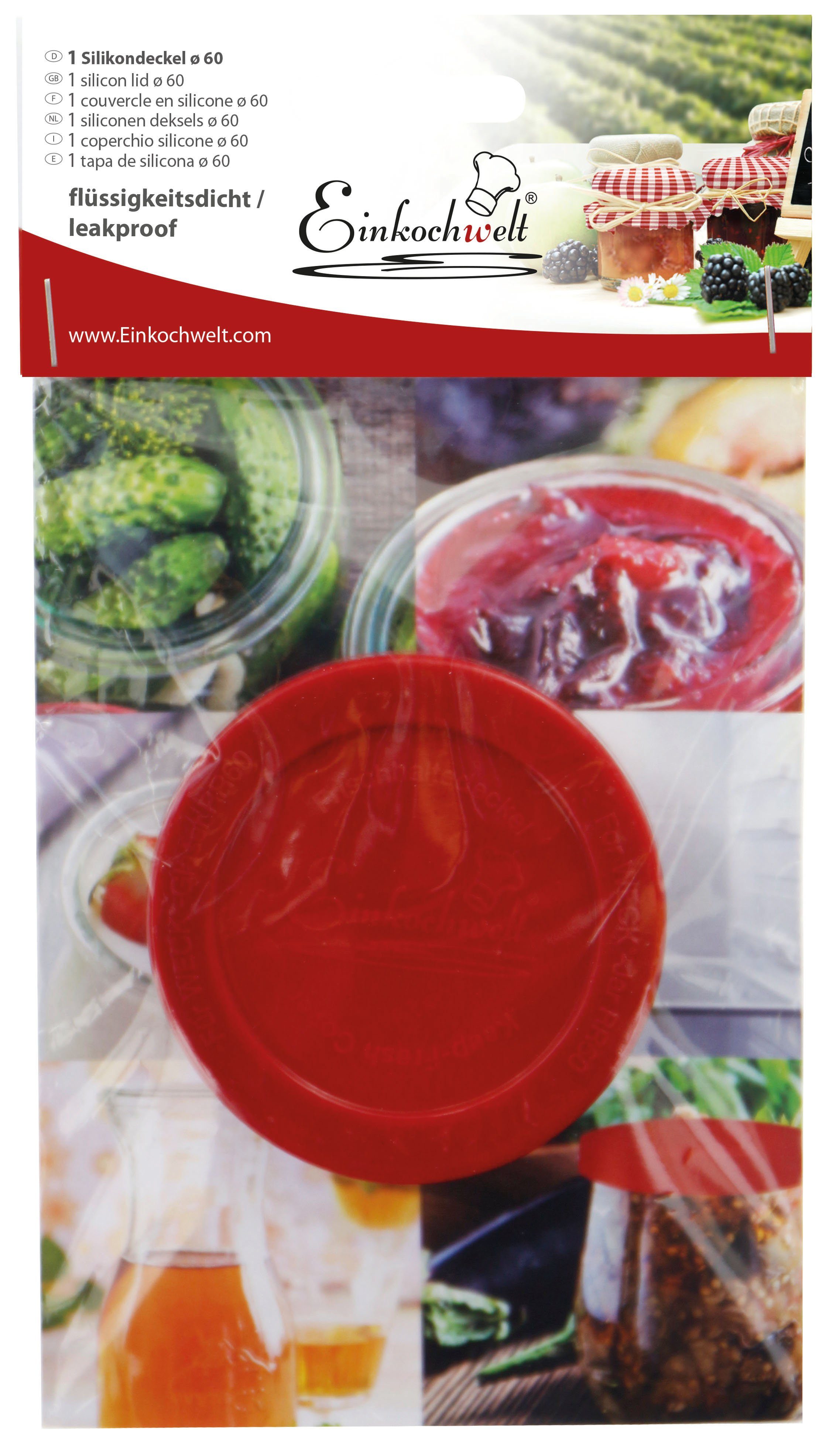 Einkochwelt Einkochring Einkochwelt Silikondeckel 60 mm, Крышки für Weck Rundrandgläser 22509