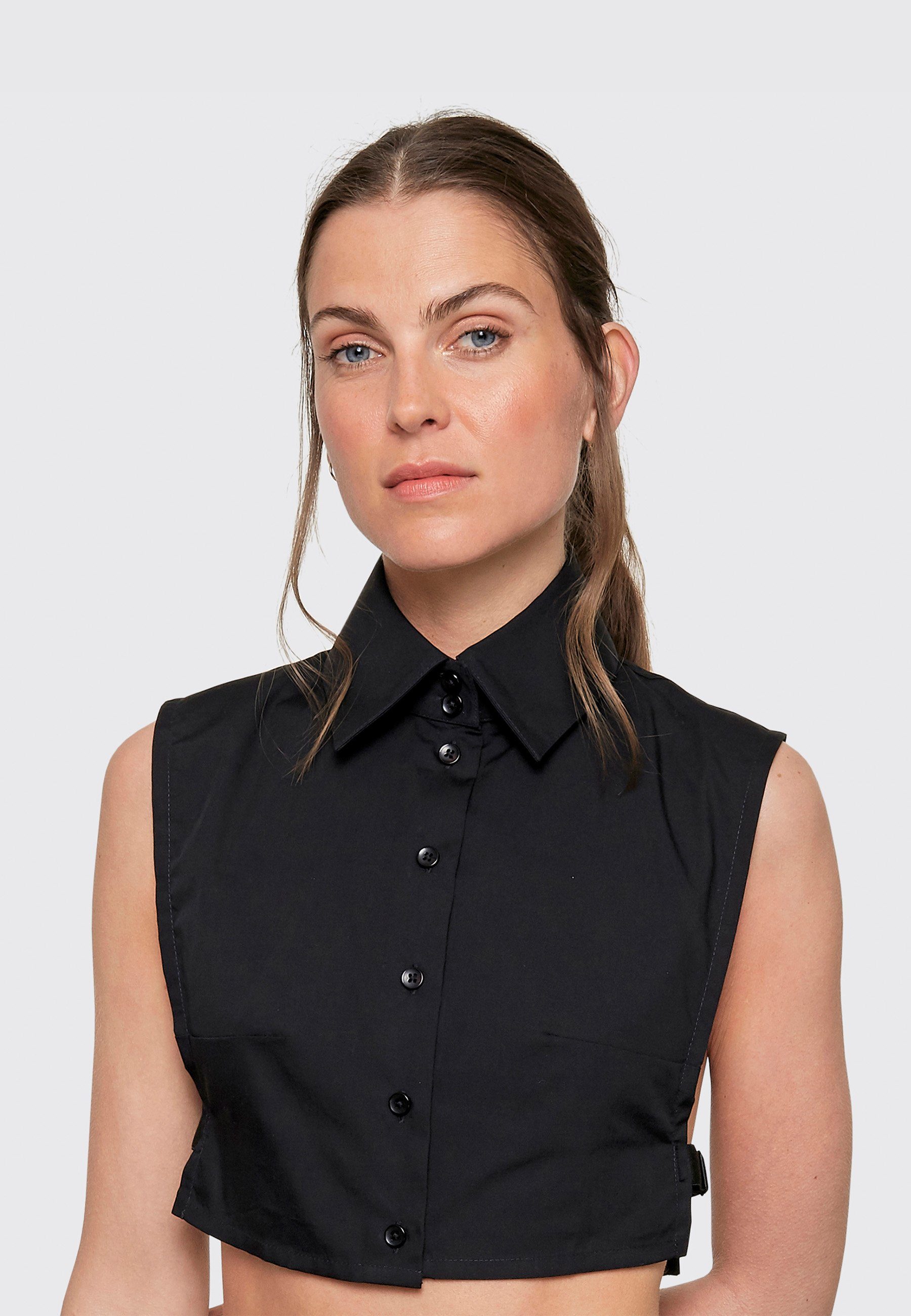 Kragnart Einsteckkragen halbe Hemdbluse Carla-Kragen, (Einsteckkragen Damen), Elegant und stylisch, Hergestellt in Europa schwarz