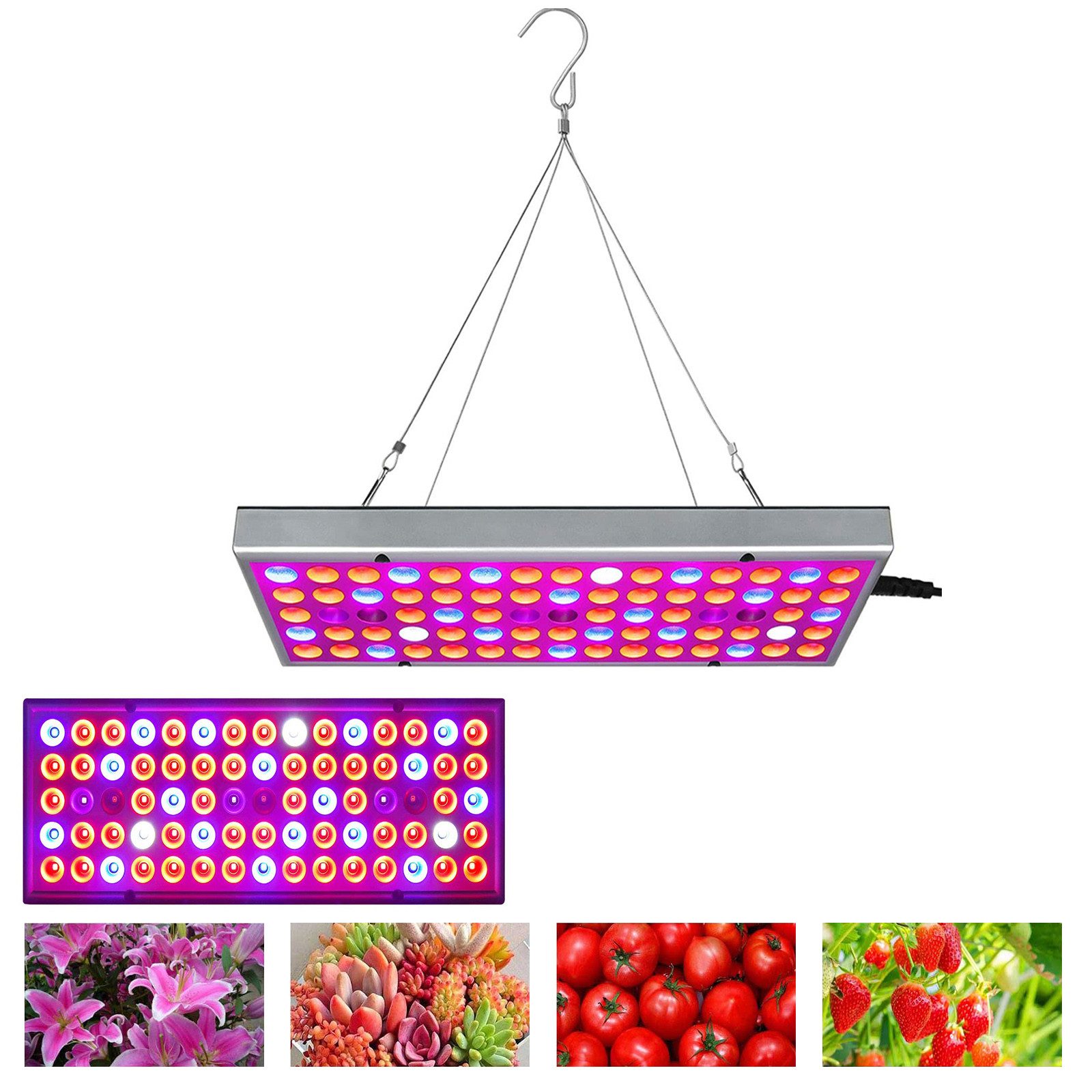 MUPOO Vollspektrum LED Wachstumslampe Vollspektrum LED Pflanzenlampe,Grow light( Rot,Blau,Weiß,UV,IR) Panel, Pflanzenlicht 25/45W für Zimmerpflanzen Gewächshaus,Gemüse,Blumen
