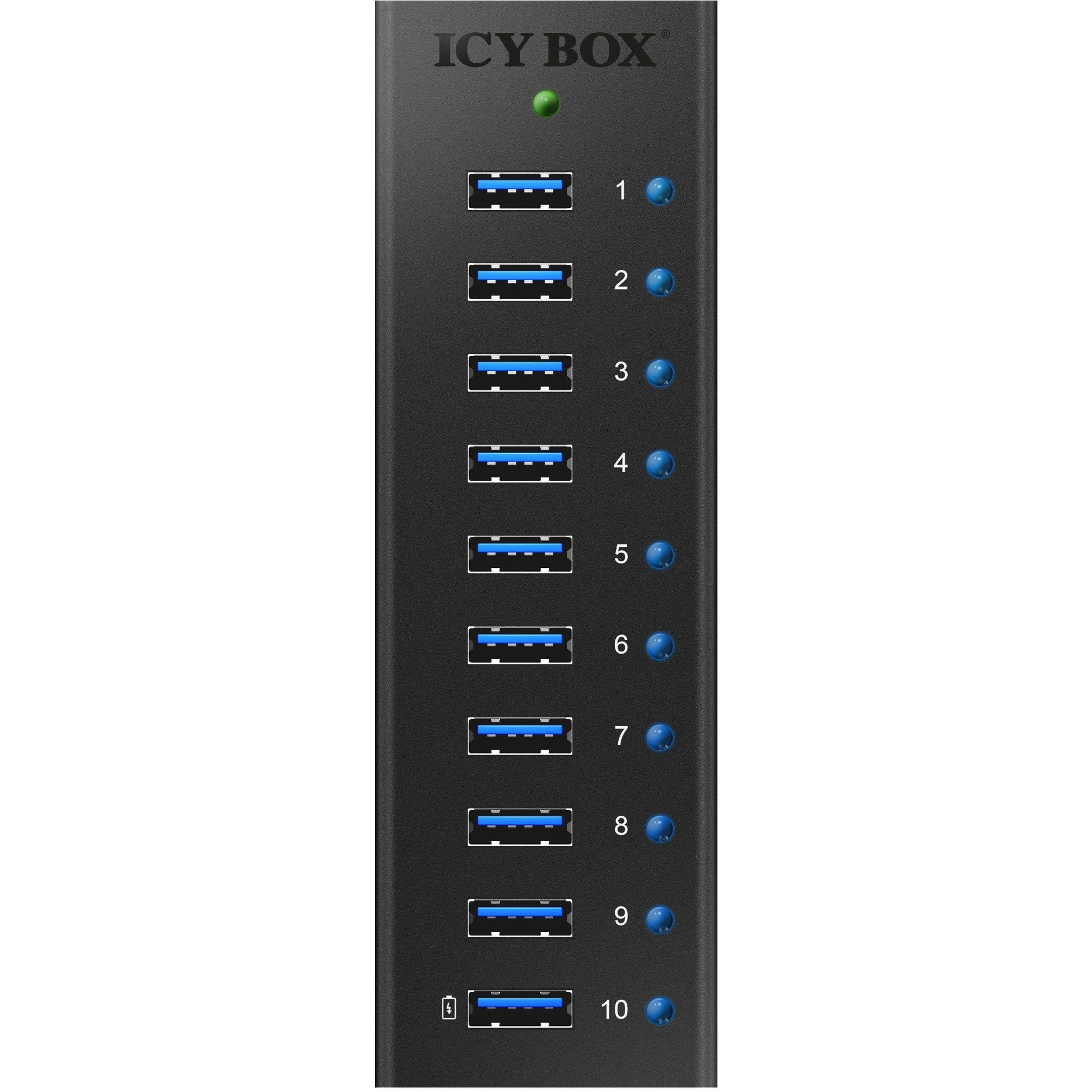 ICY BOX ICY BOX IB-AC6110, USB-Hub, (10x USB 3.0, inkl. Computer-Adapter