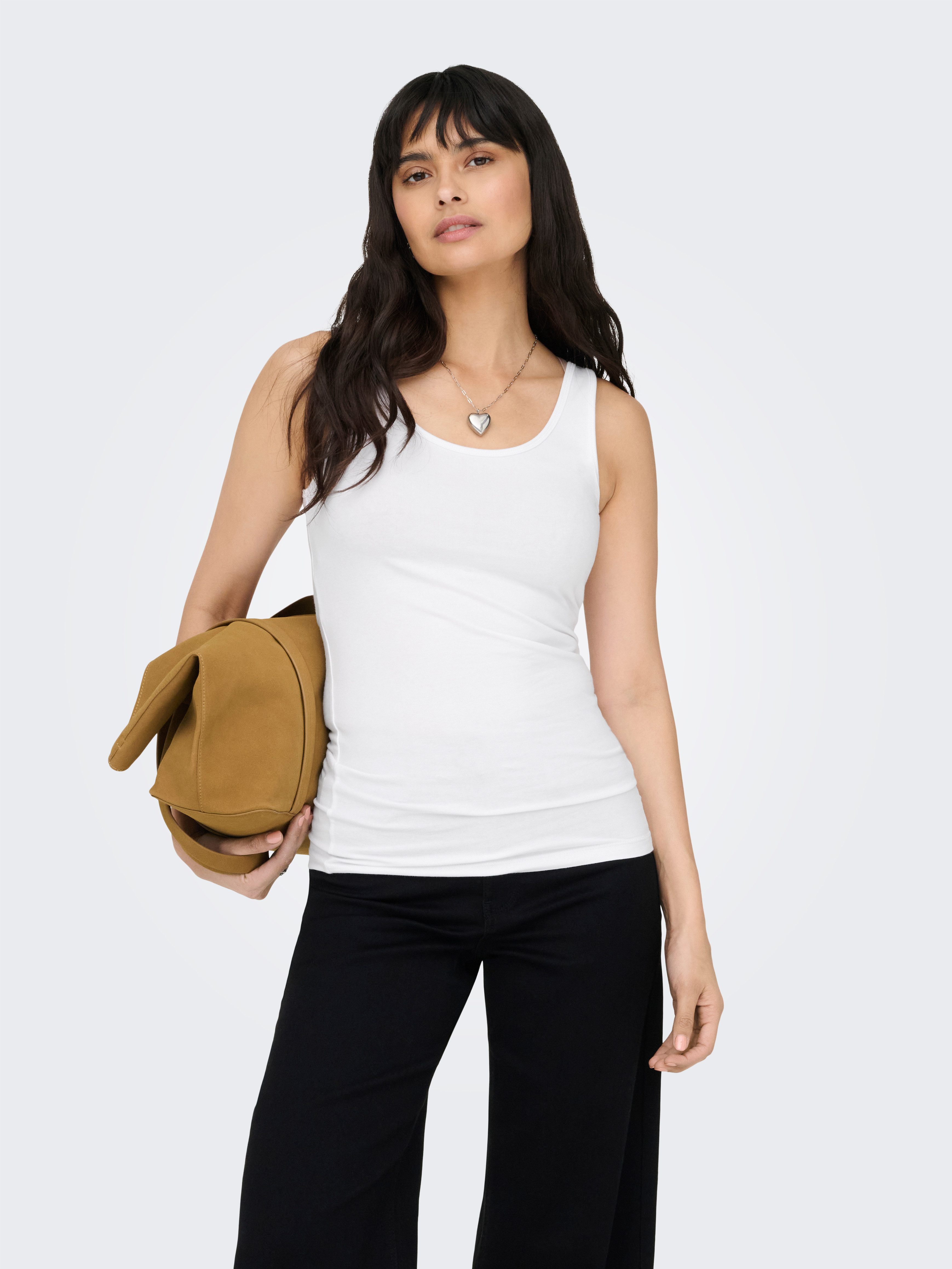 ONLY Tanktop ONLLIVE LOVE S/L TANK TOP NOOS Baumwollmischung