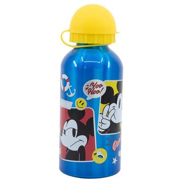 Disney Lunchbox Disney Mickey Maus 4 teiliges Lunch Set, (4-tlg), 3 Kammern Brotdose Alu-Trinkflasche - Löffel Gabel