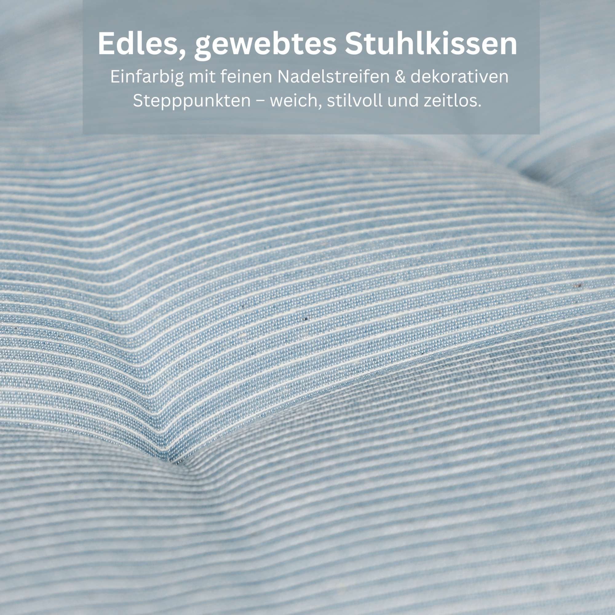 Esprit Stuhlkissen NEEDLESTRIPE Sitzkissen, 40 x 40 cm - 2er Set in Hellblau