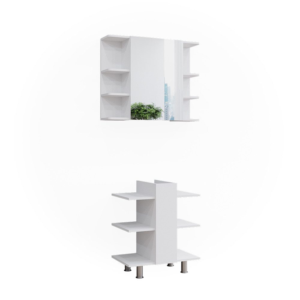 Vicco Badmöbel-Set Fynn, Weiß, 2 Teile, günstig online kaufen