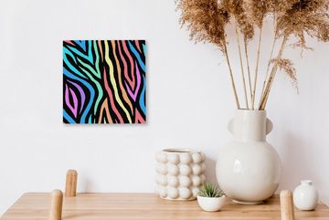 OneMillionCanvasses® Leinwandbild Muster - Zebra - Farben, (1 St), Leinwand Bilder für Wohnzimmer Schlafzimmer