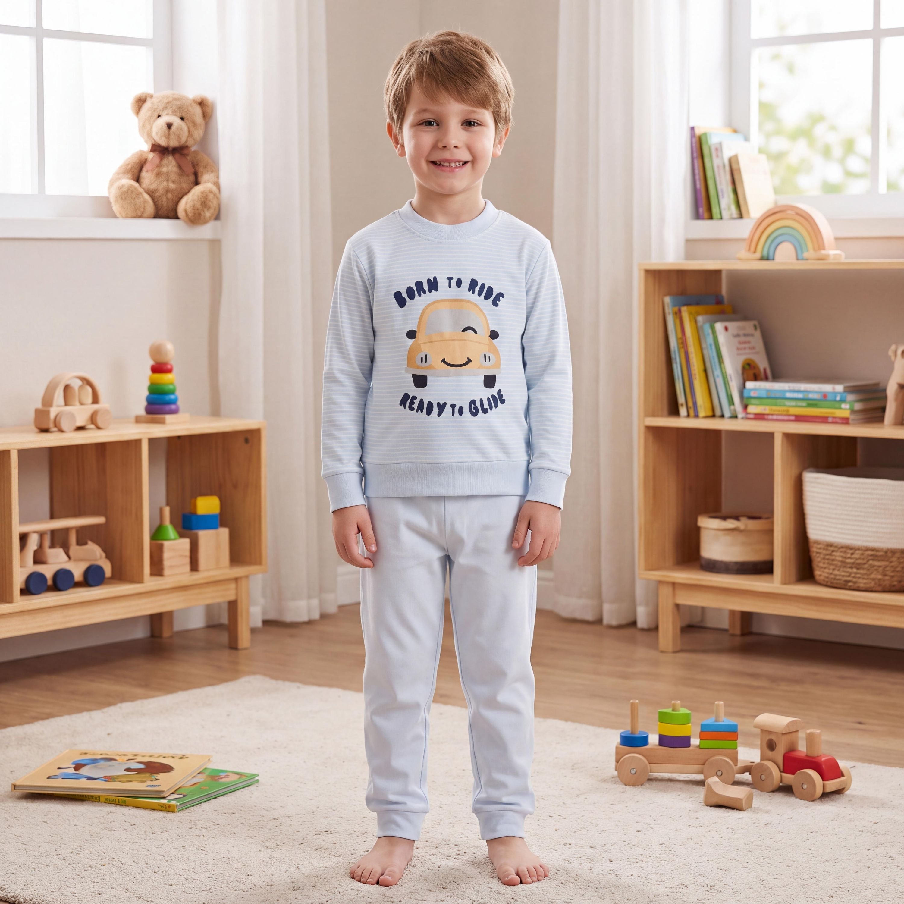 TupTam Schlafanzug Kinder Jungen Pyjama Schlafanzug Set Langarm Nachtwäsche 2-teilig – Bild 3 von 5