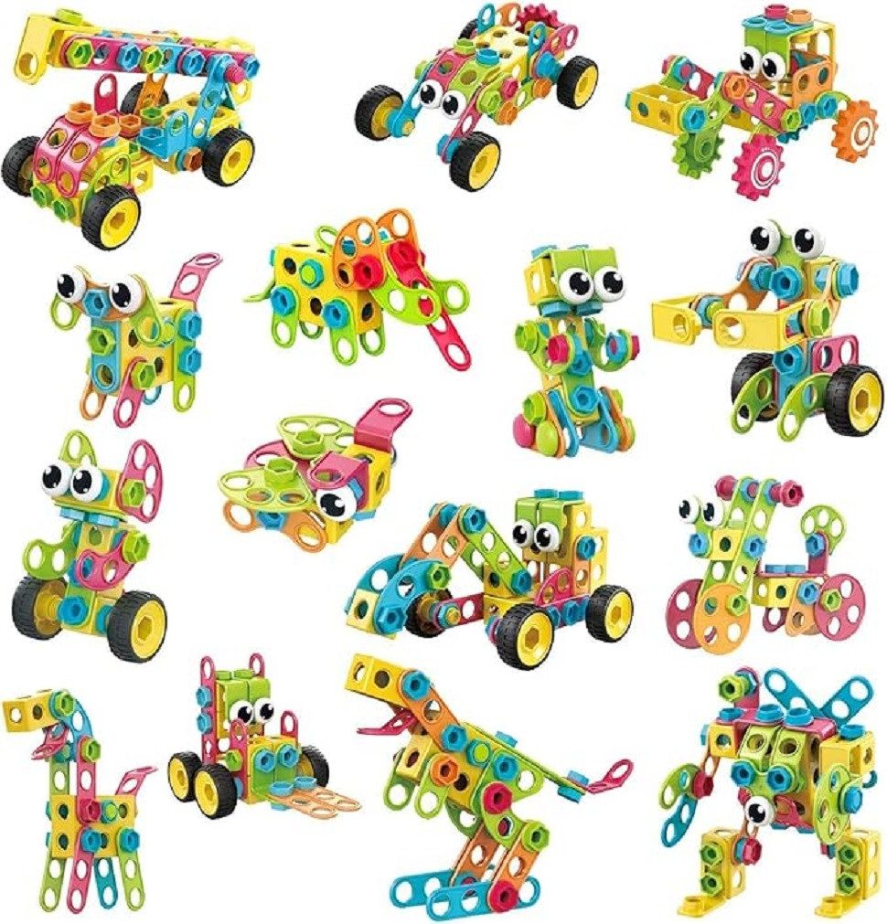 COIL Schraubblöcke, Bausteine, Anschluss Blocksatz, Spielbausteine, (191 St), DIY-Montage-Puzzle-Spielzeug, Kreatives 3D-Baustein-Set