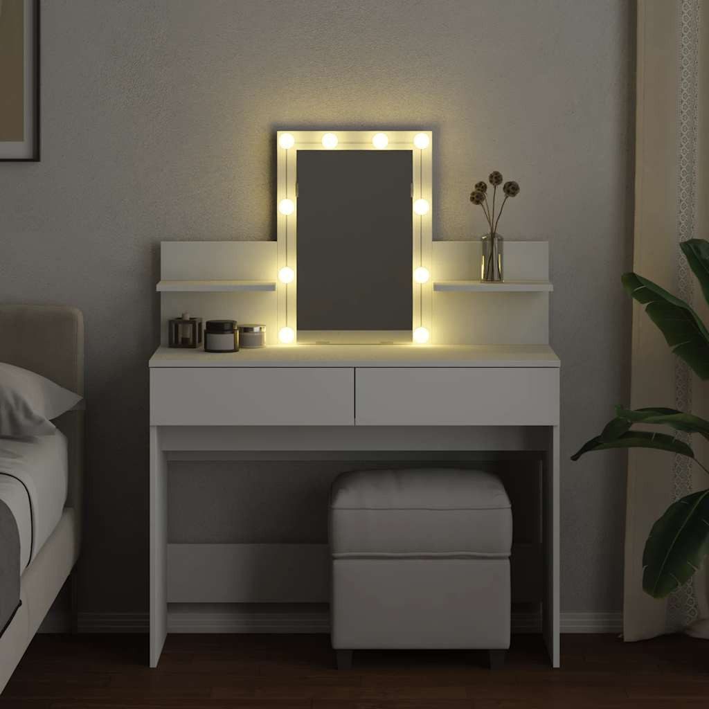 vidaXL Schminktisch Schminktisch mit LED-Beleuchtung Weiß günstig online kaufen
