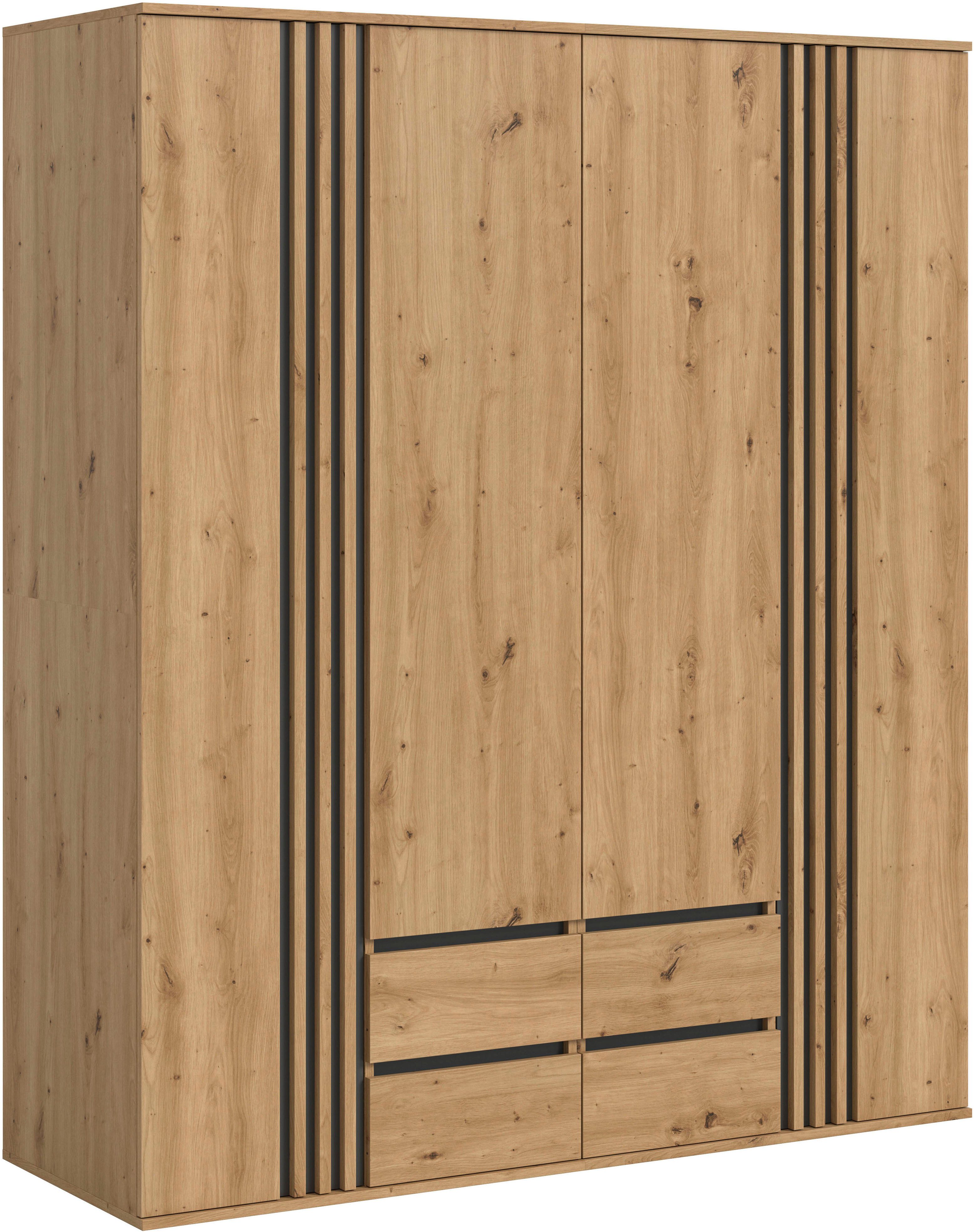Home affaire Schrank-Set ALVA, in den Breiten 160 & 240 cm, Paneeloptik, Schlafzimmerschrank, (wähle den beste Schrank Kombination, individuell platzierbar), Kleiderschrank Kombination, bestehend aus: 2 Schränken á 80 cm Breite