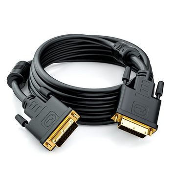 deleyCON deleyCON 7,5m DVI zu DVI Kabel vergoldet DUAL LINK DVI D Video-Kabel