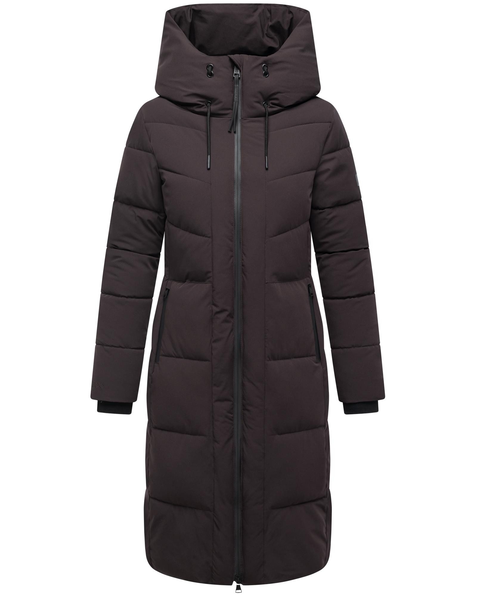 Navahoo Steppmantel Schokokuss XIV Warmer Damen gesteppter Wintermantel mit Kapuze