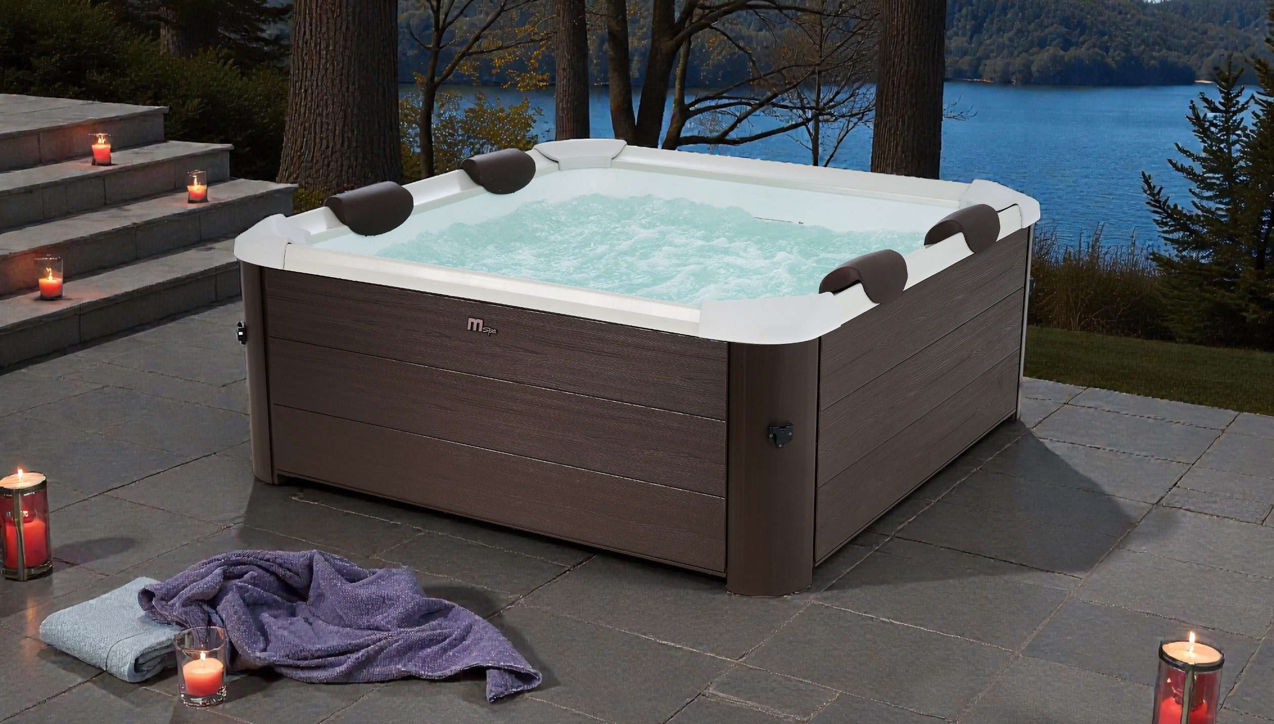 mSpa Whirlpool Whirlpool TRIBECA 2026 XXL 6P. - ganzjährig Outdoor Pool - F-TR062W, UVC+, NEU 2026, 120 Luftdüsen, Schnellheizsystem, App-Steuerung