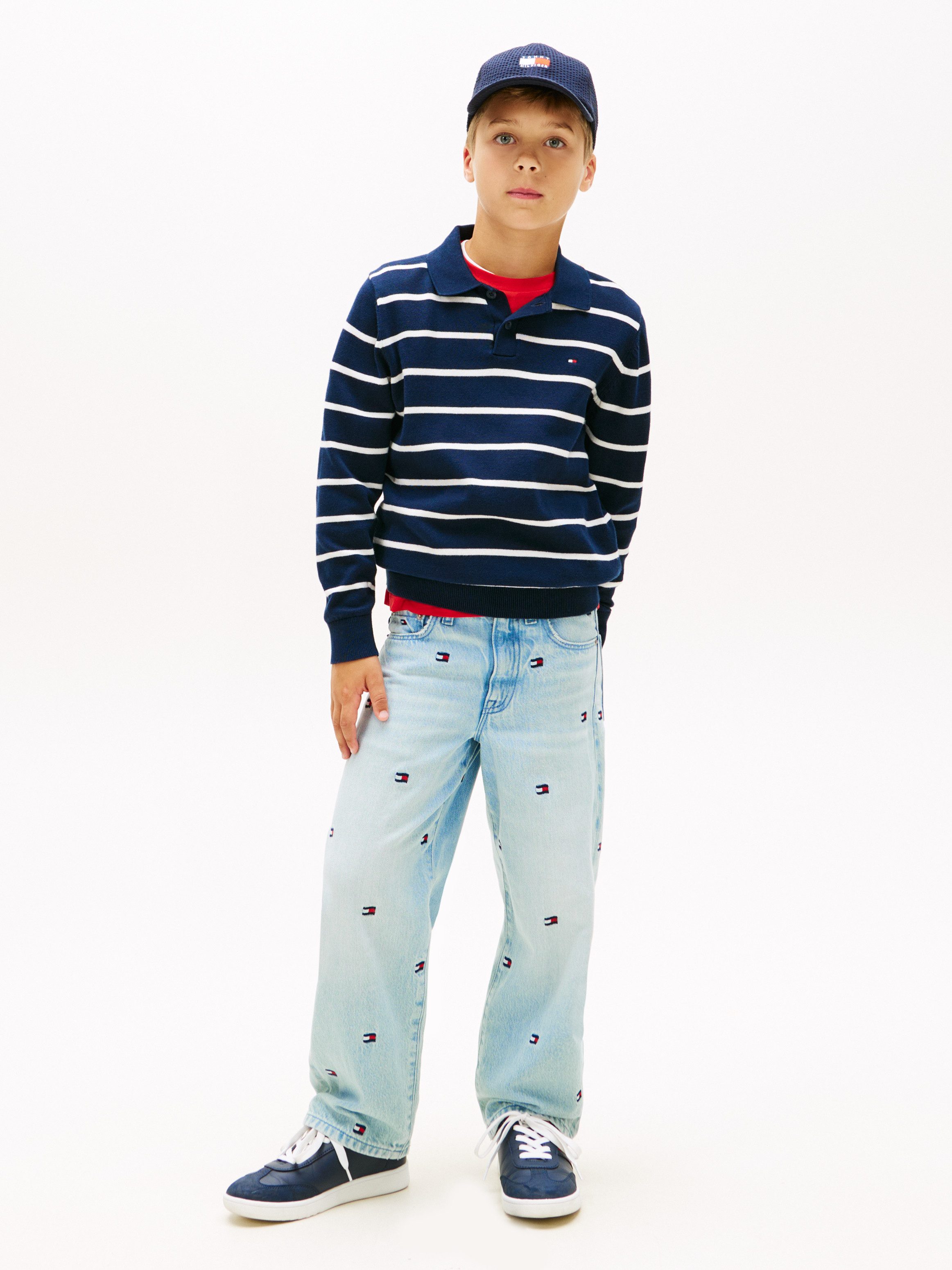 Tommy Hilfiger Strickpullover POLO COLLAR SWEATER LS Kinder bis 16 Jahre, regular fit
