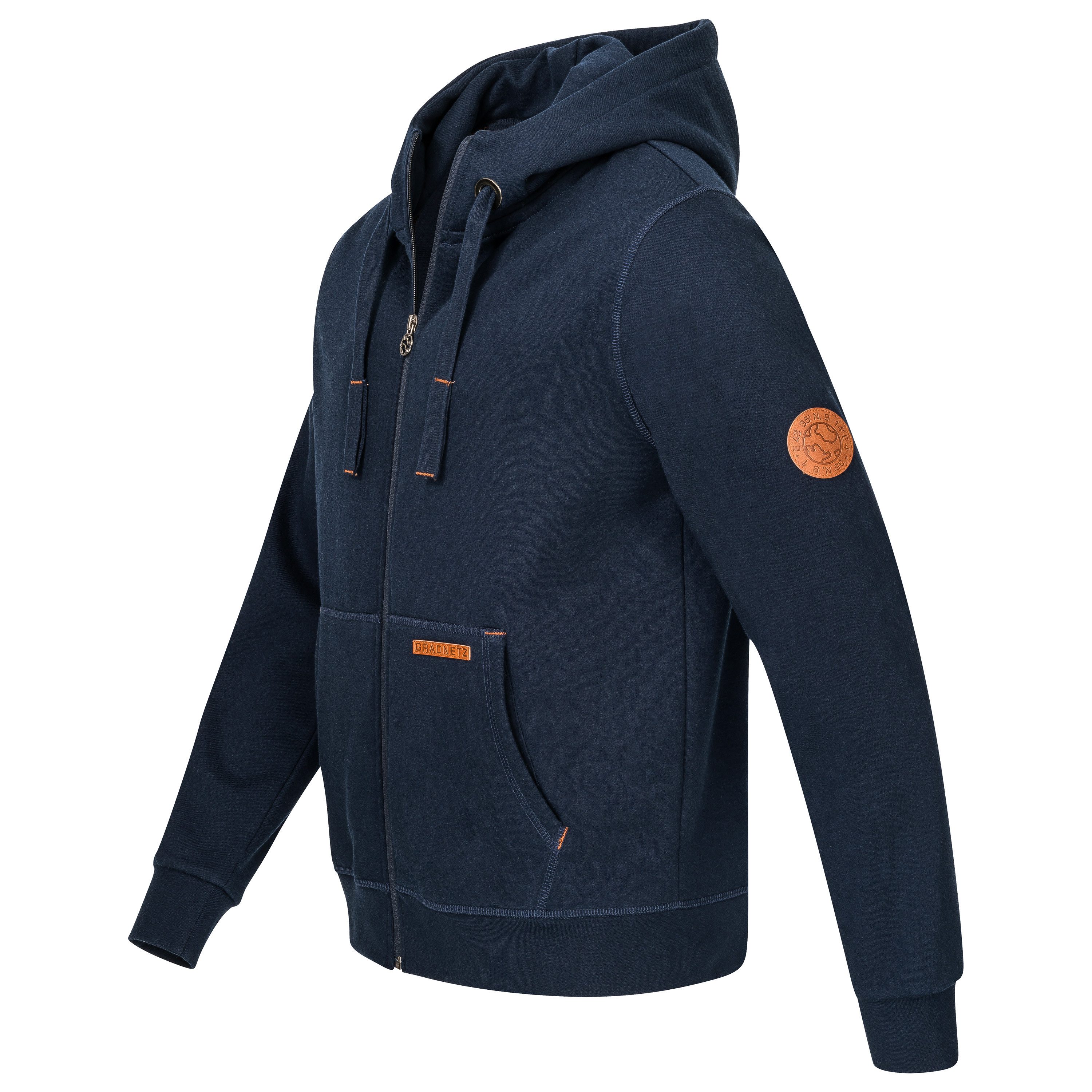 Gradnetz Sweatjacke Herren Hoody Bio Baumwolle (1-tlg) kuscheliger bequemer günstig online kaufen