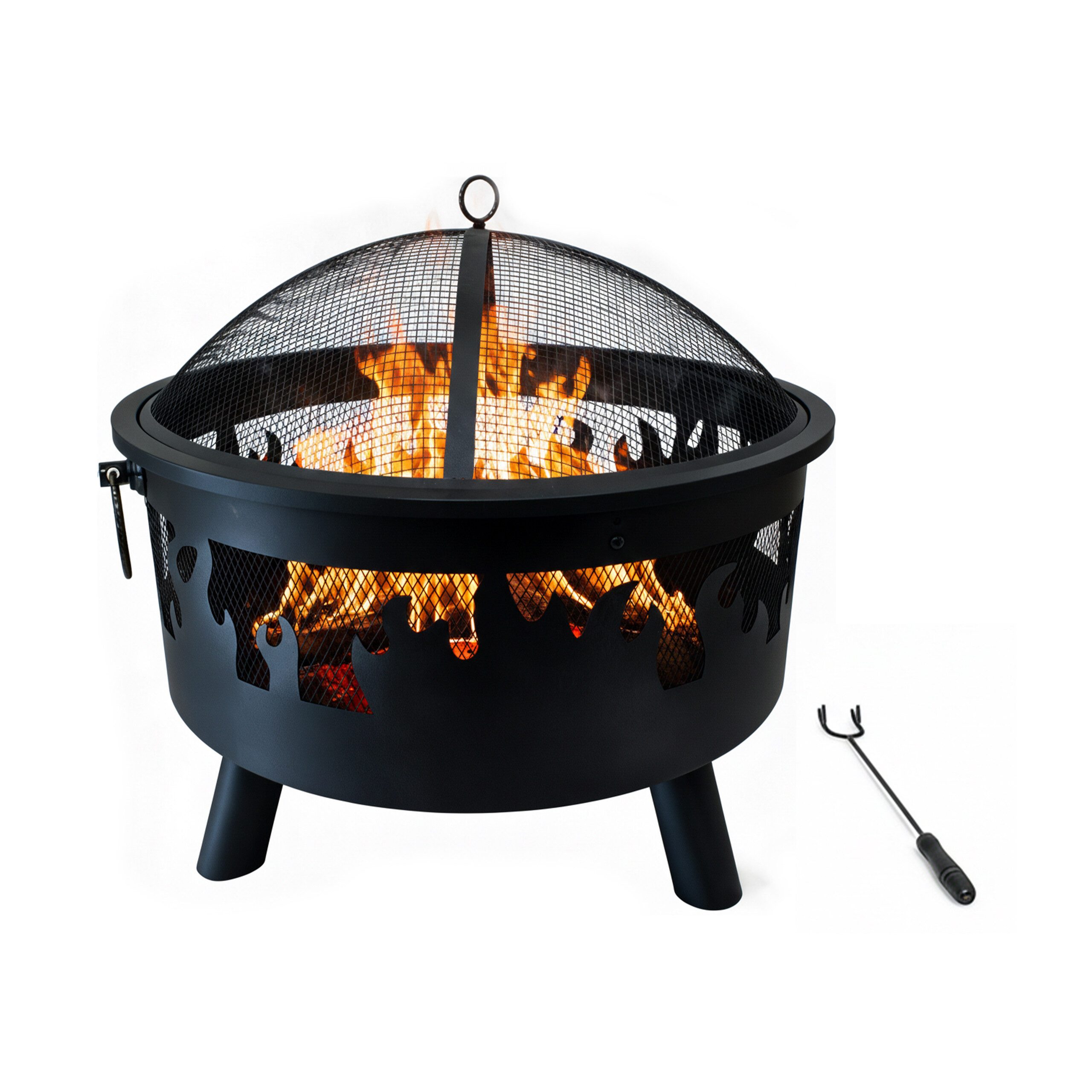 relaxdays Feuerschale mit Flammenmotiv
