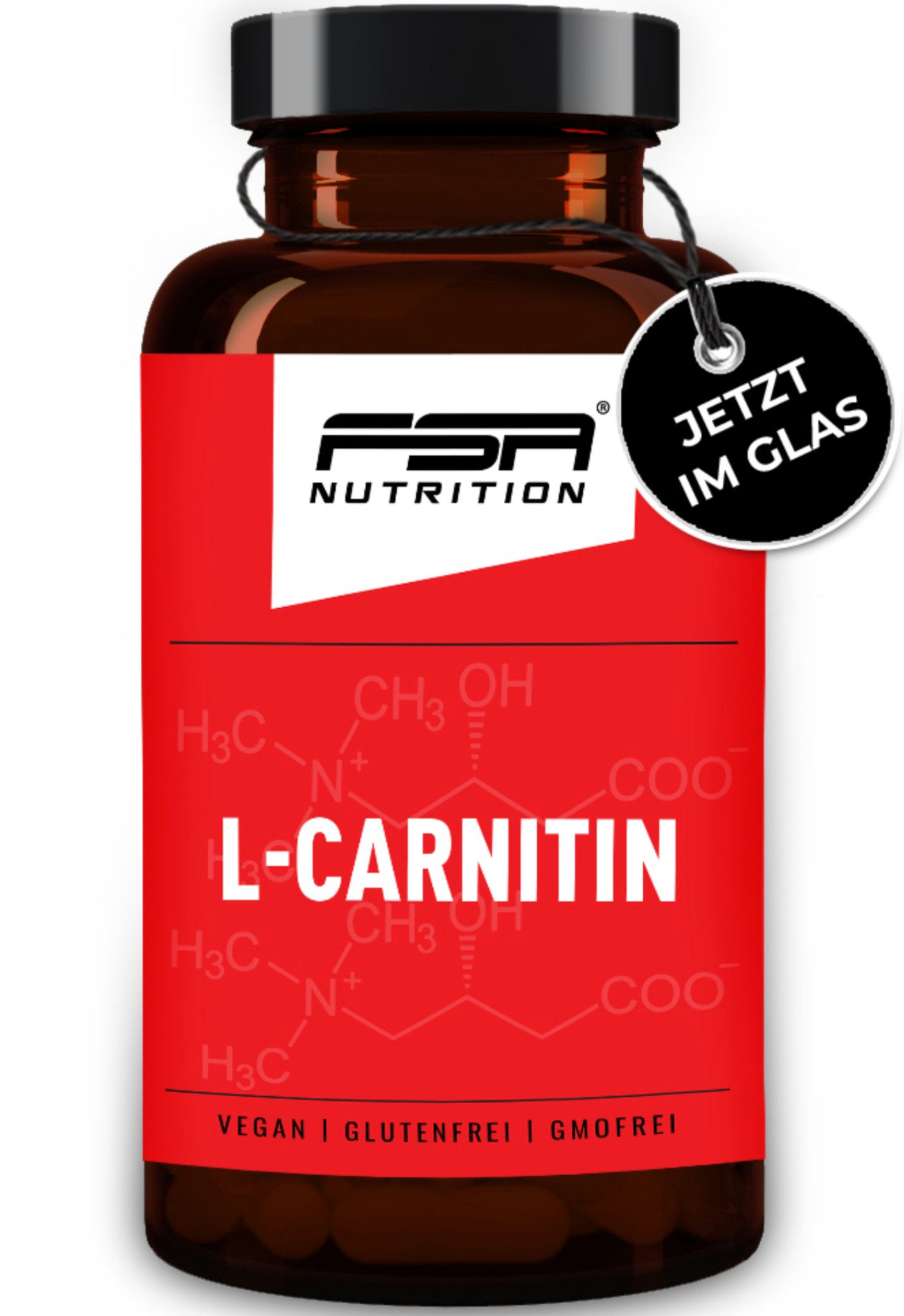 L-Carnitin im Glas Kapseln