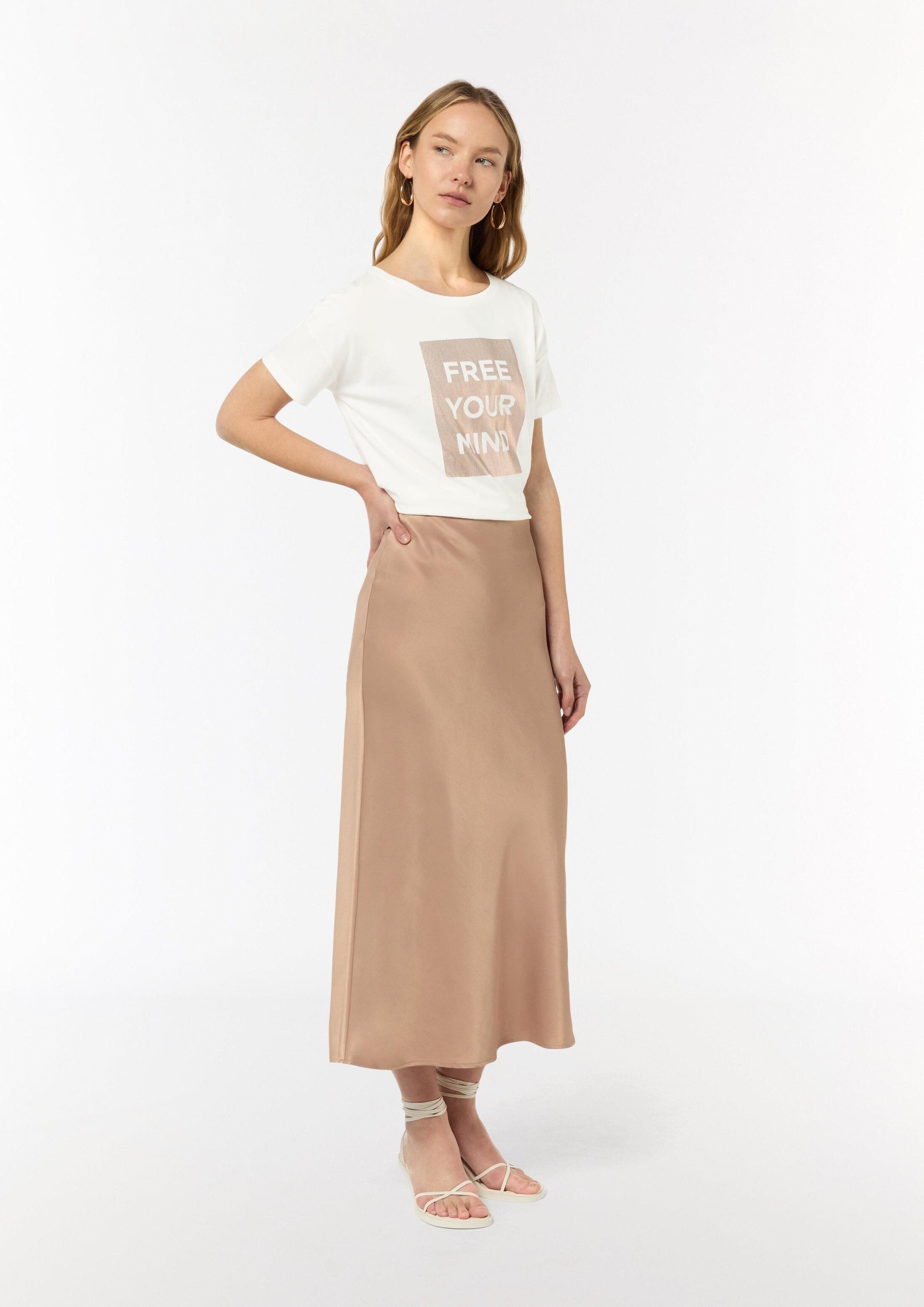 comma Kurzarmshirt T-Shirt T-Shirt mit Frontprint im Boxy Cut