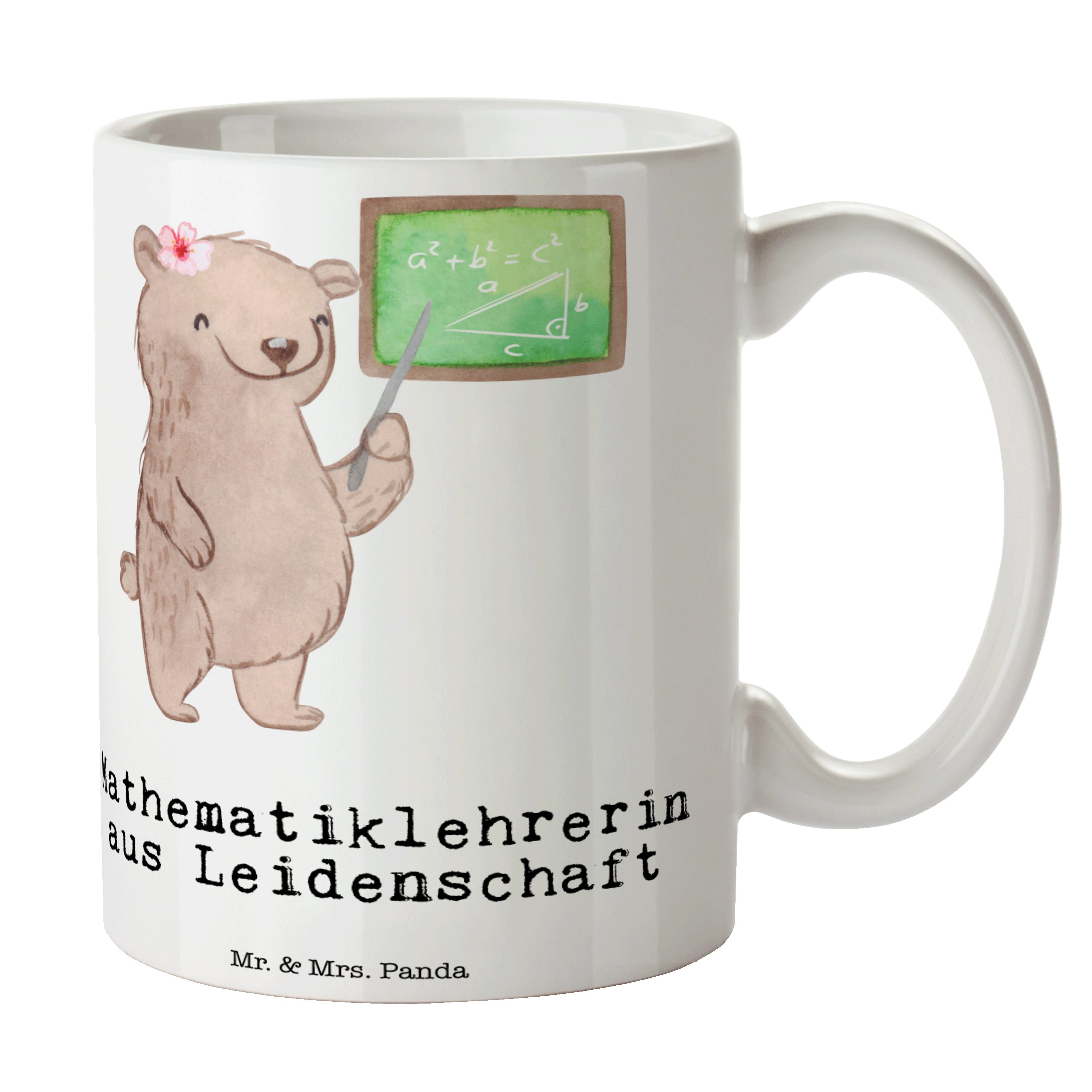 Mr. & Mrs. Math, Geschenk, aus Keramik Panda - - Leidenschaft Tasse Mathematiklehrerin Kollegin, Weiß